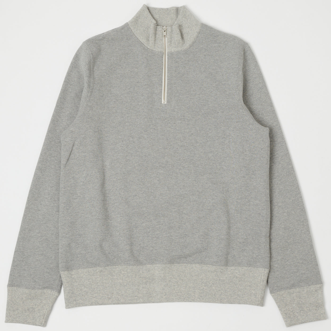 Merz b. Schwanen 343Z Half Zip Sweatshirt - Grey Melange