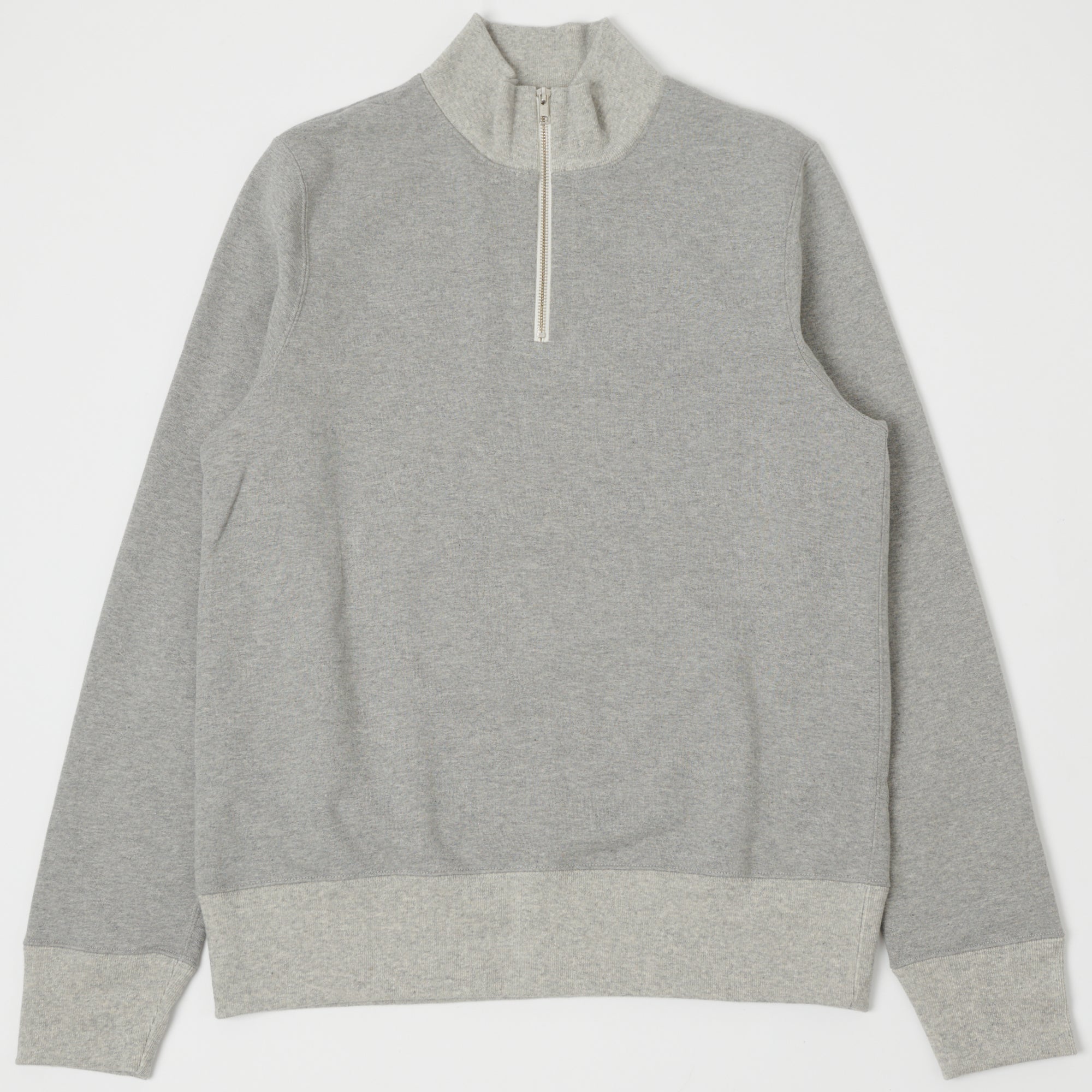 Merz b. Schwanen 343Z Half Zip Sweatshirt - Grey Melange
