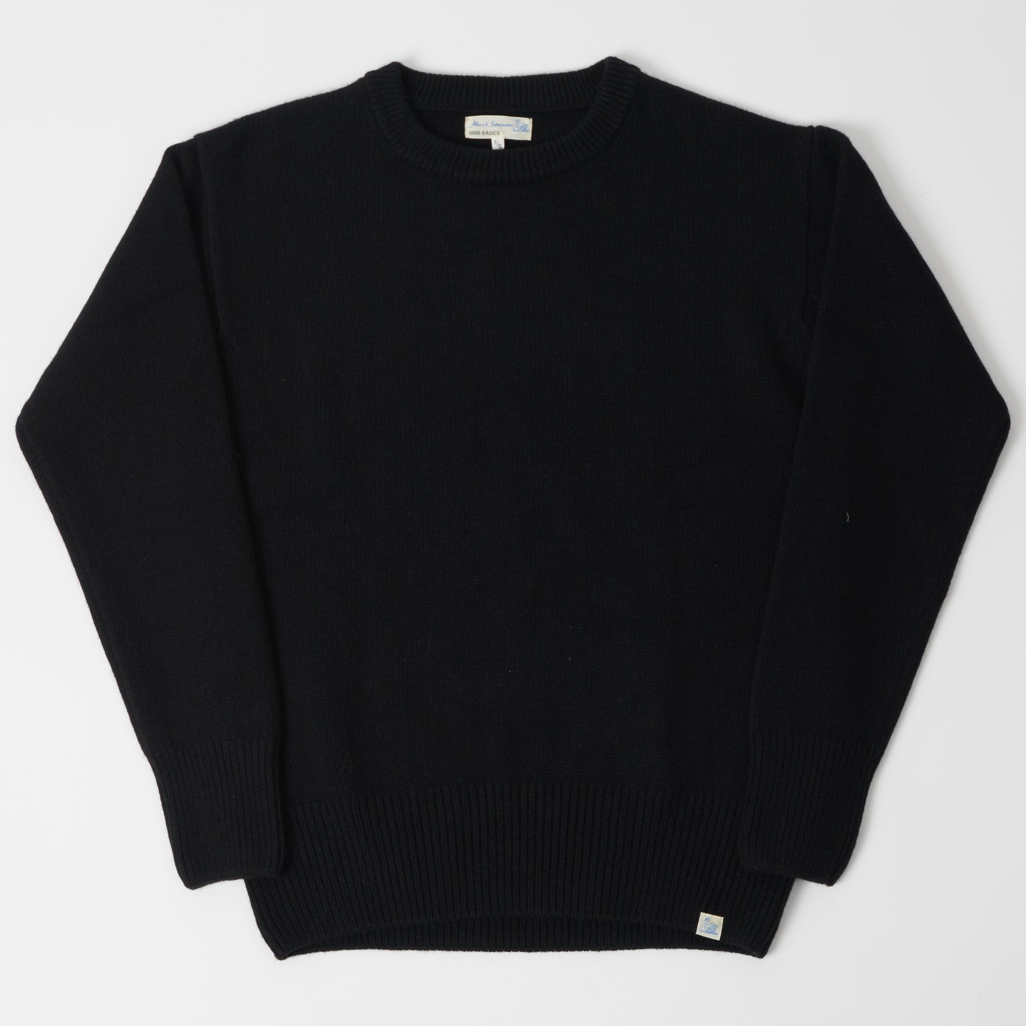 Merz b. Schwanen LOCC01 Knit Crew Neck Pullover - Deep Black | SON OF A ...