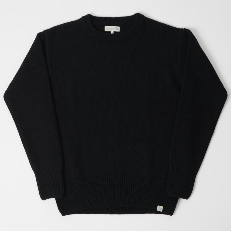 Merz b. Schwanen LOCC01 Knit Crew Neck Pullover - Deep Black