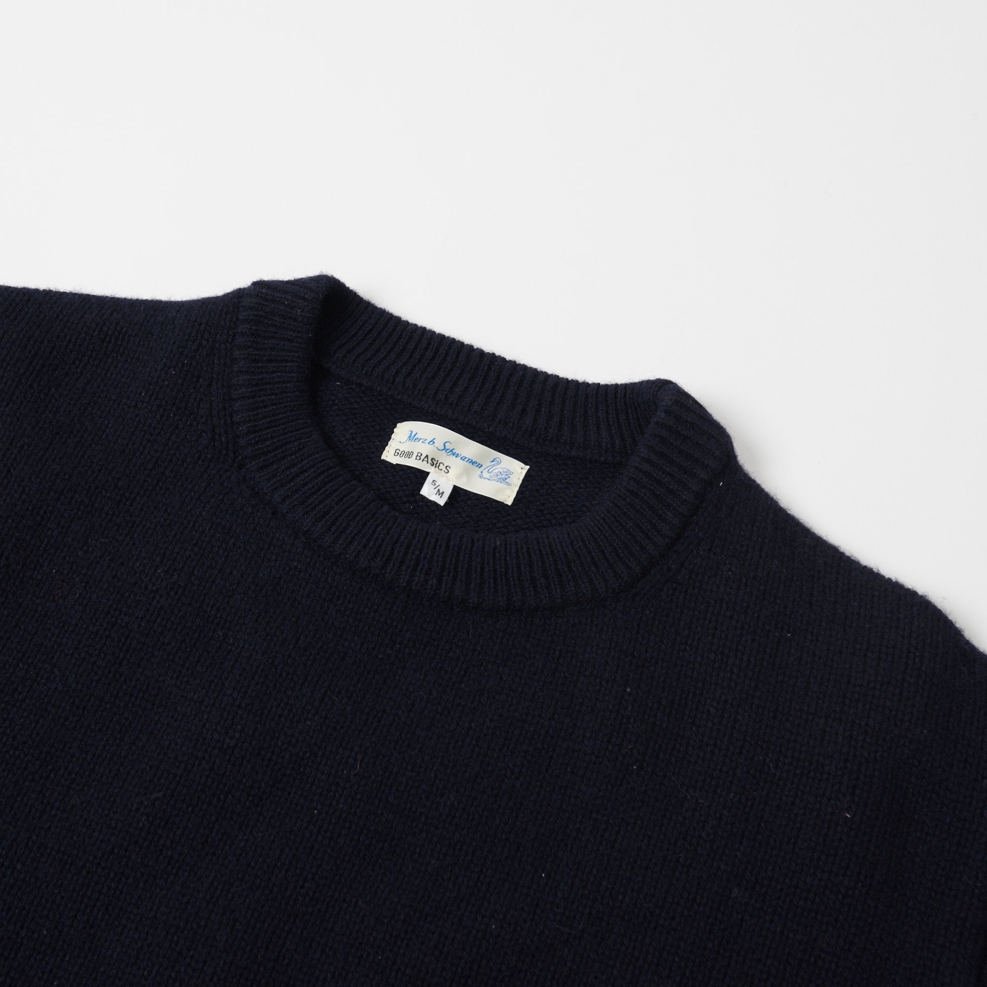 Merz b. Schwanen 'Good Basics' Wool Cashmere Knit Pullover - Dark Navy