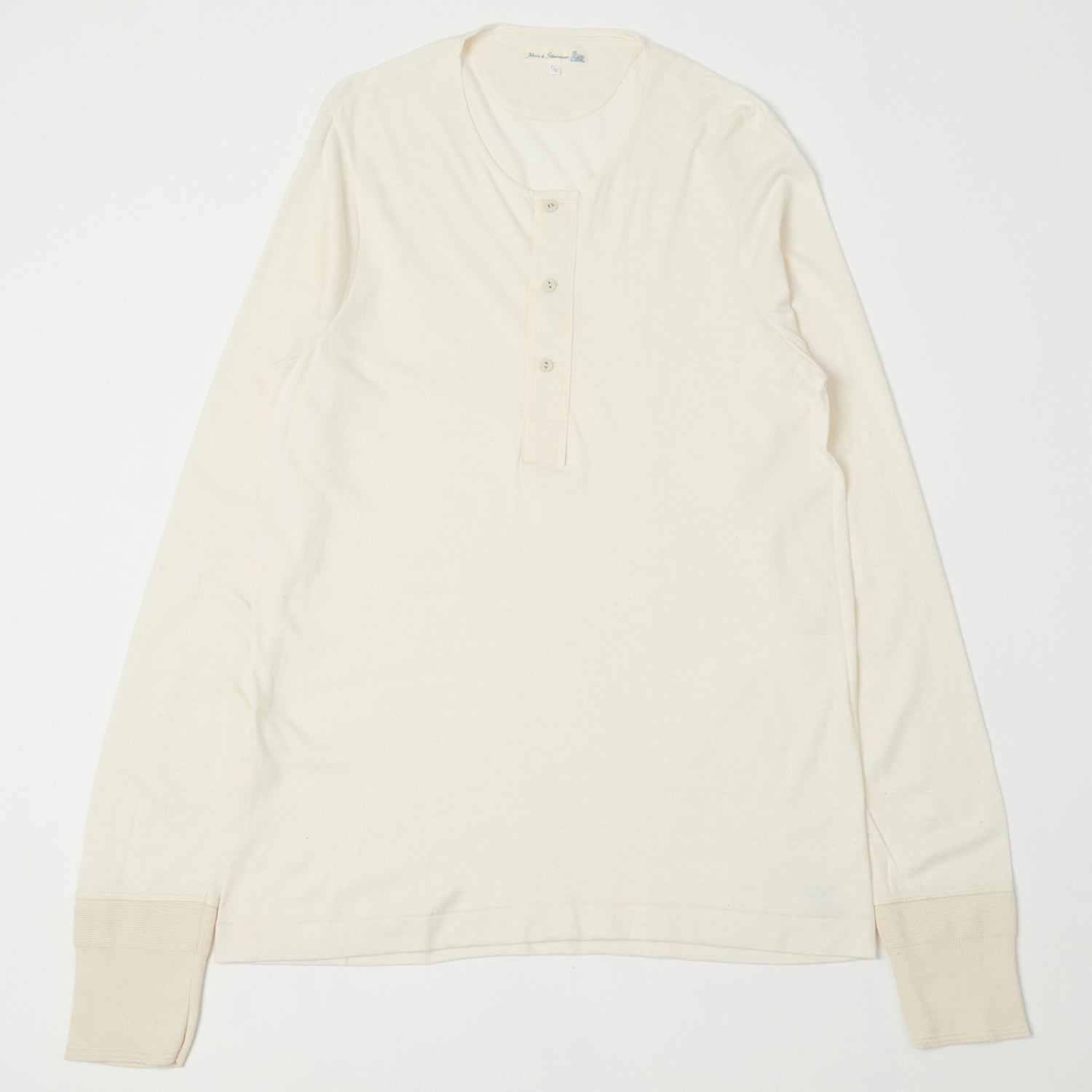 Merz b. Schwanen 102 Lightweight Long Sleeve Henley - Nature