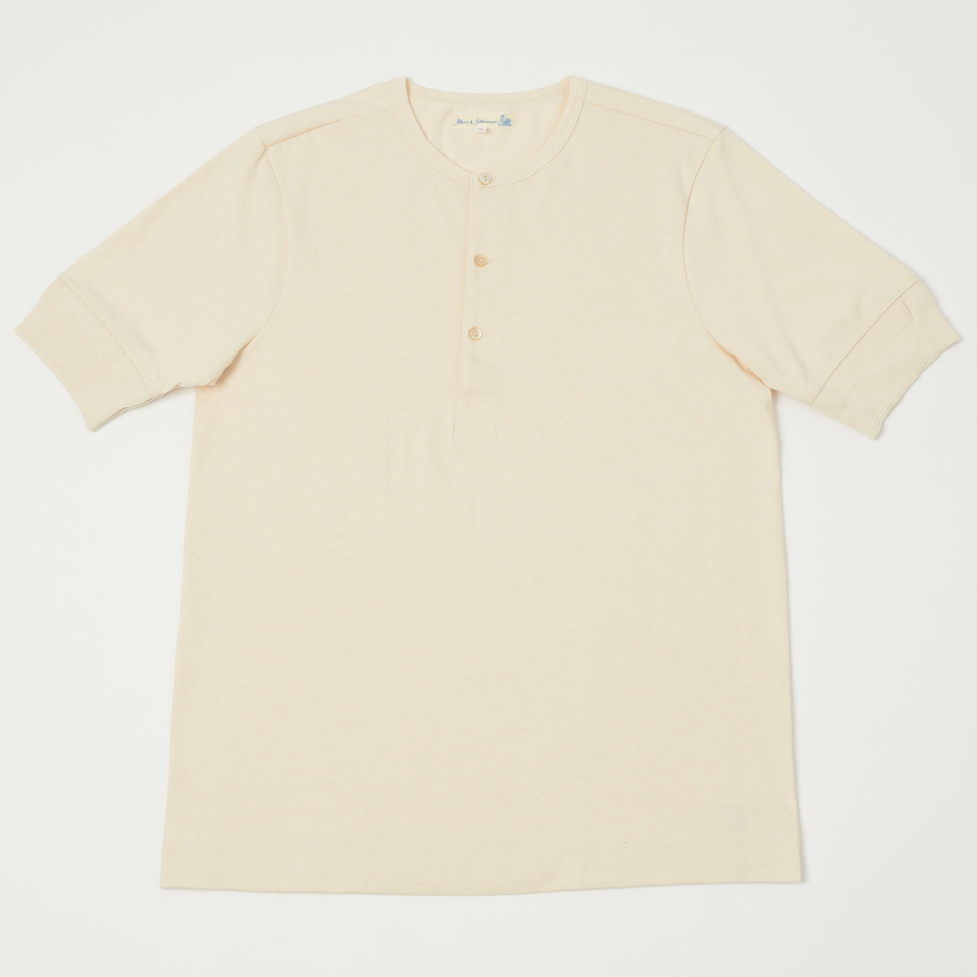 Merz b. Schwanen 207 Short Sleeve Henley - Nature