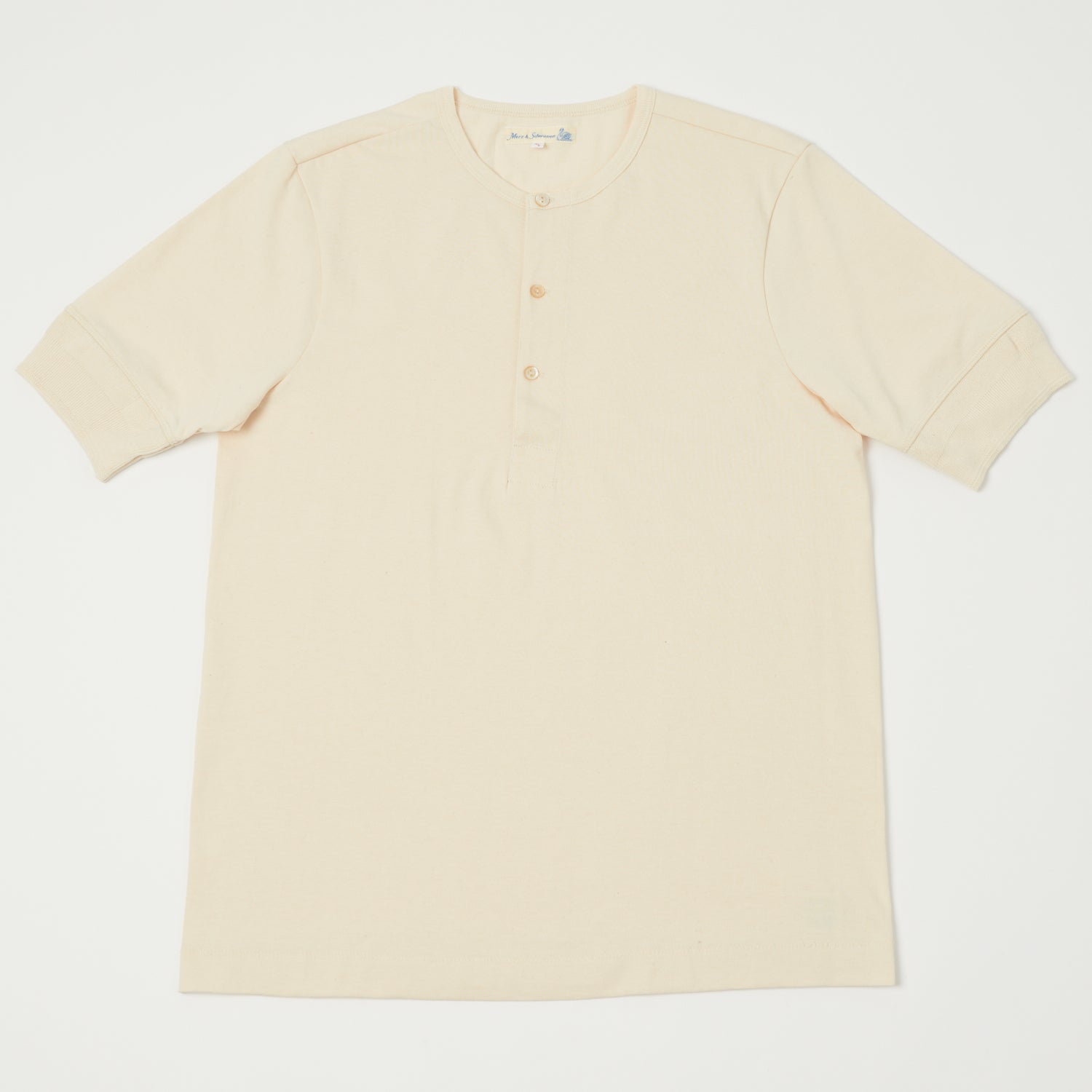 Merz b. Schwanen 207 Short Sleeve Henley - Nature