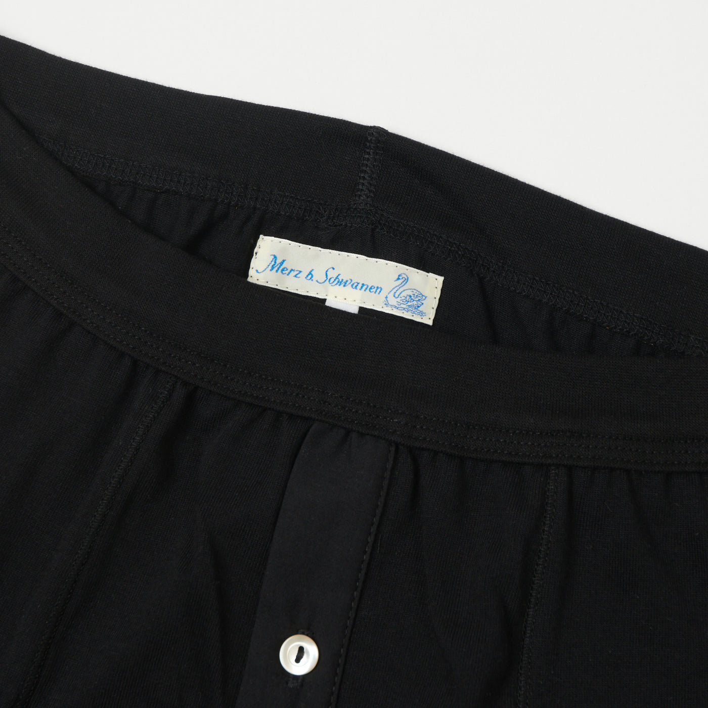 Merz b. Schwanen 255 Button Fly Boxer Brief - Deep Black