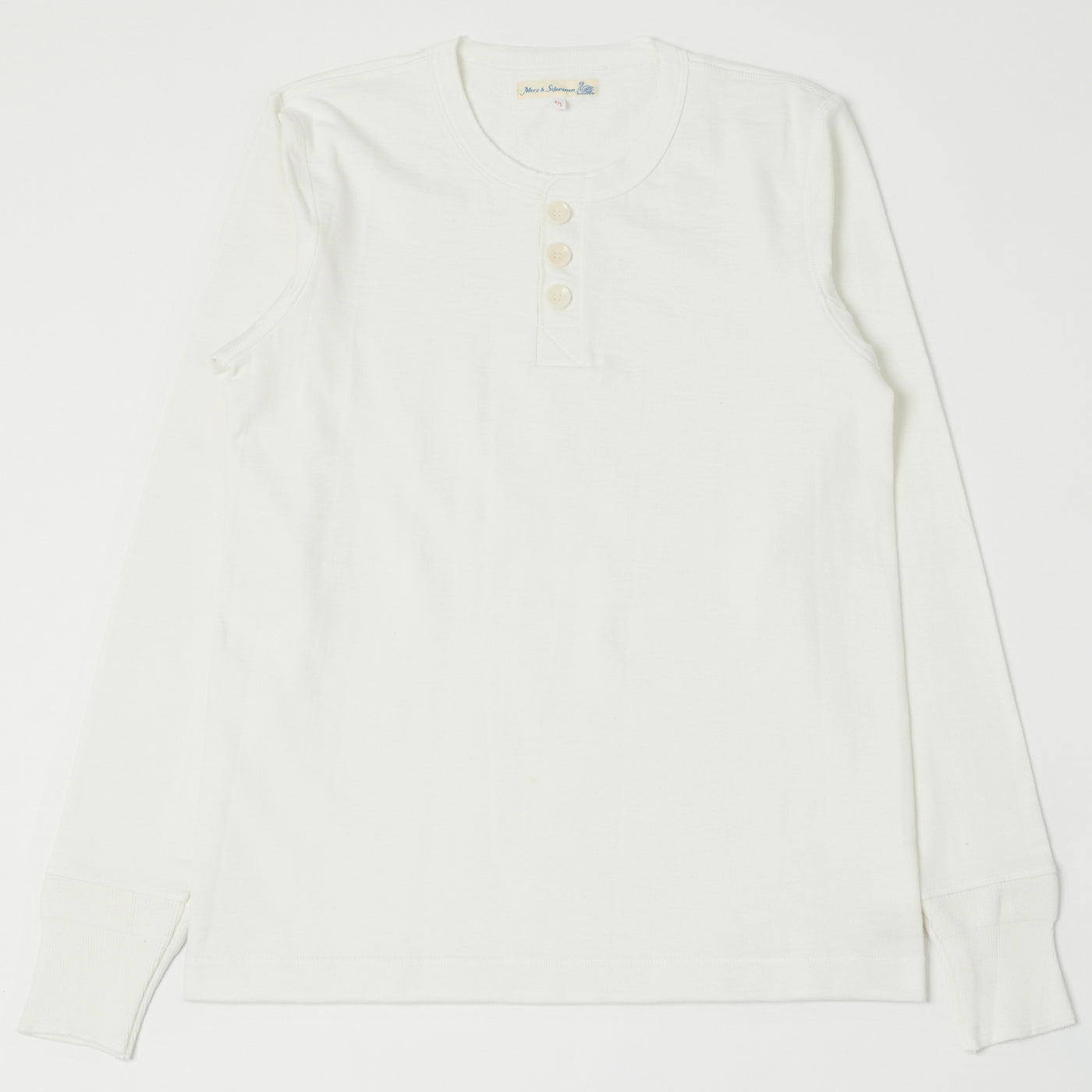 Merz b. Schwanen 2S04 Heavyweight Long Sleeve Henley - Nature