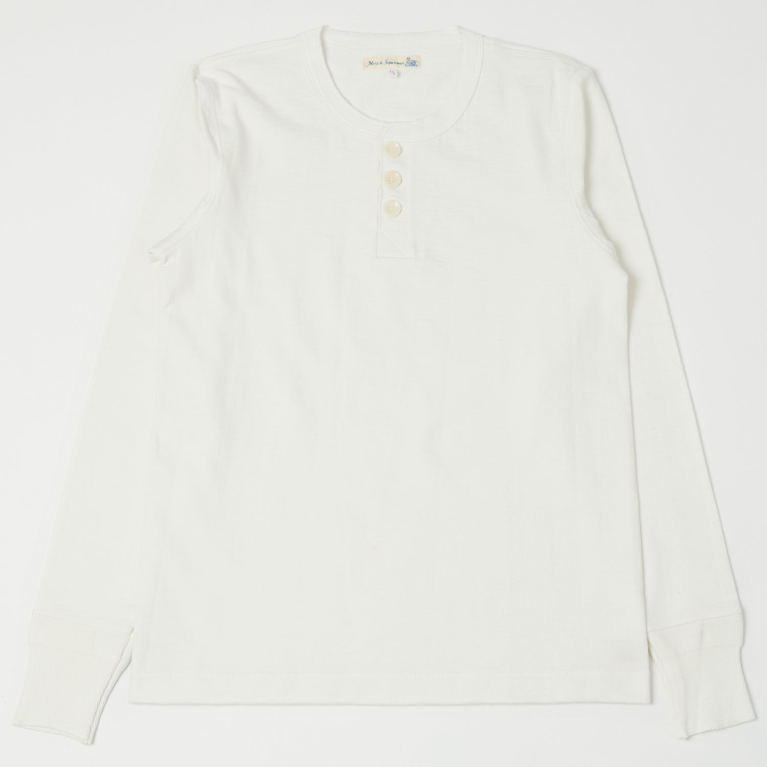 Merz b. Schwanen 2S04 Heavyweight Long Sleeve Henley - Nature