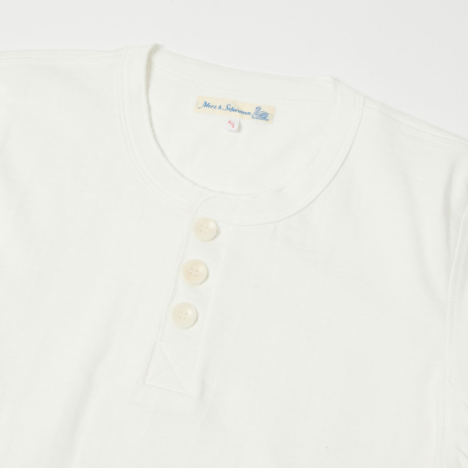 Merz b. Schwanen 2S04 Heavyweight Long Sleeve Henley - Nature