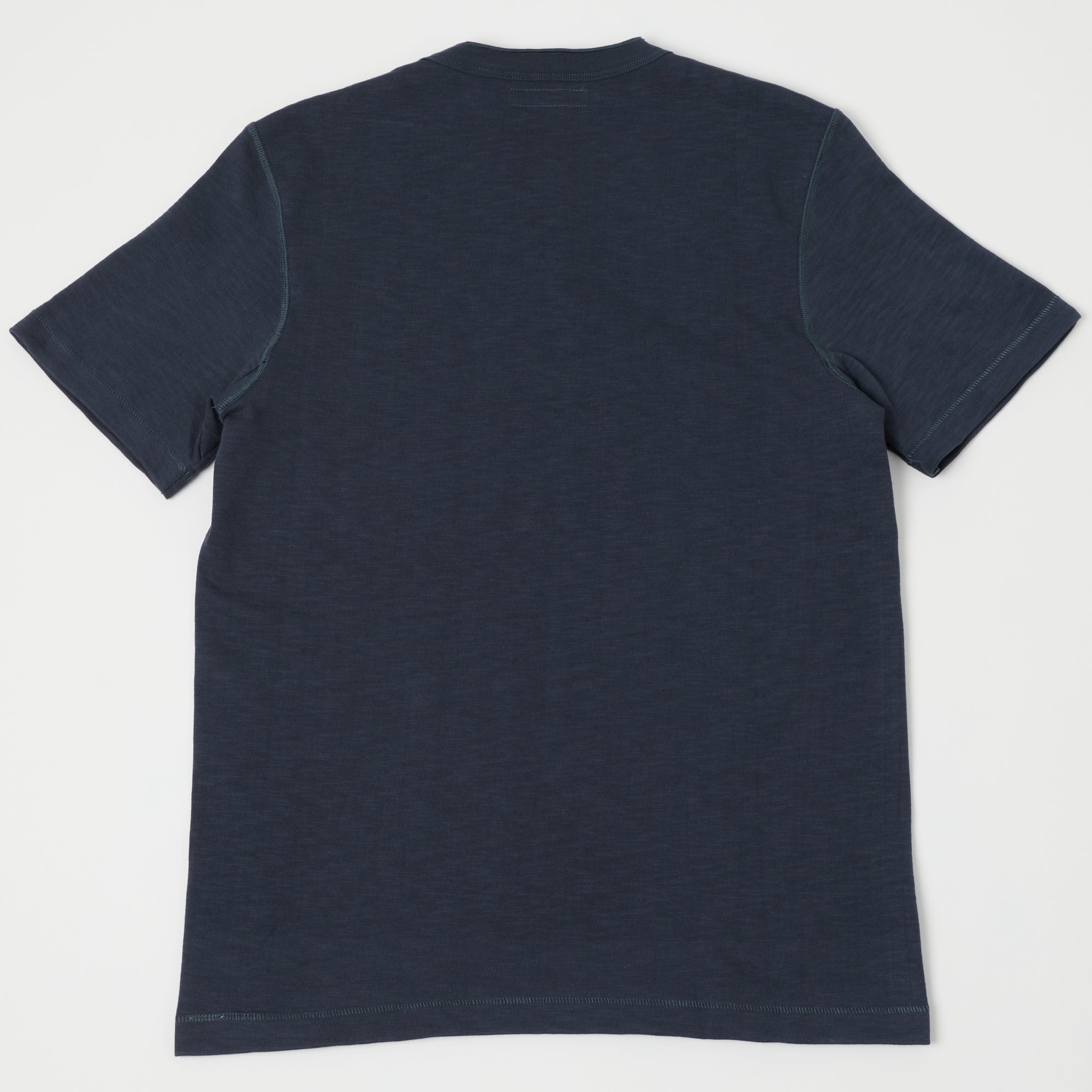 Merz b. Schwanen 2S04SL Heavyweight Short Sleeve Henley - Navy