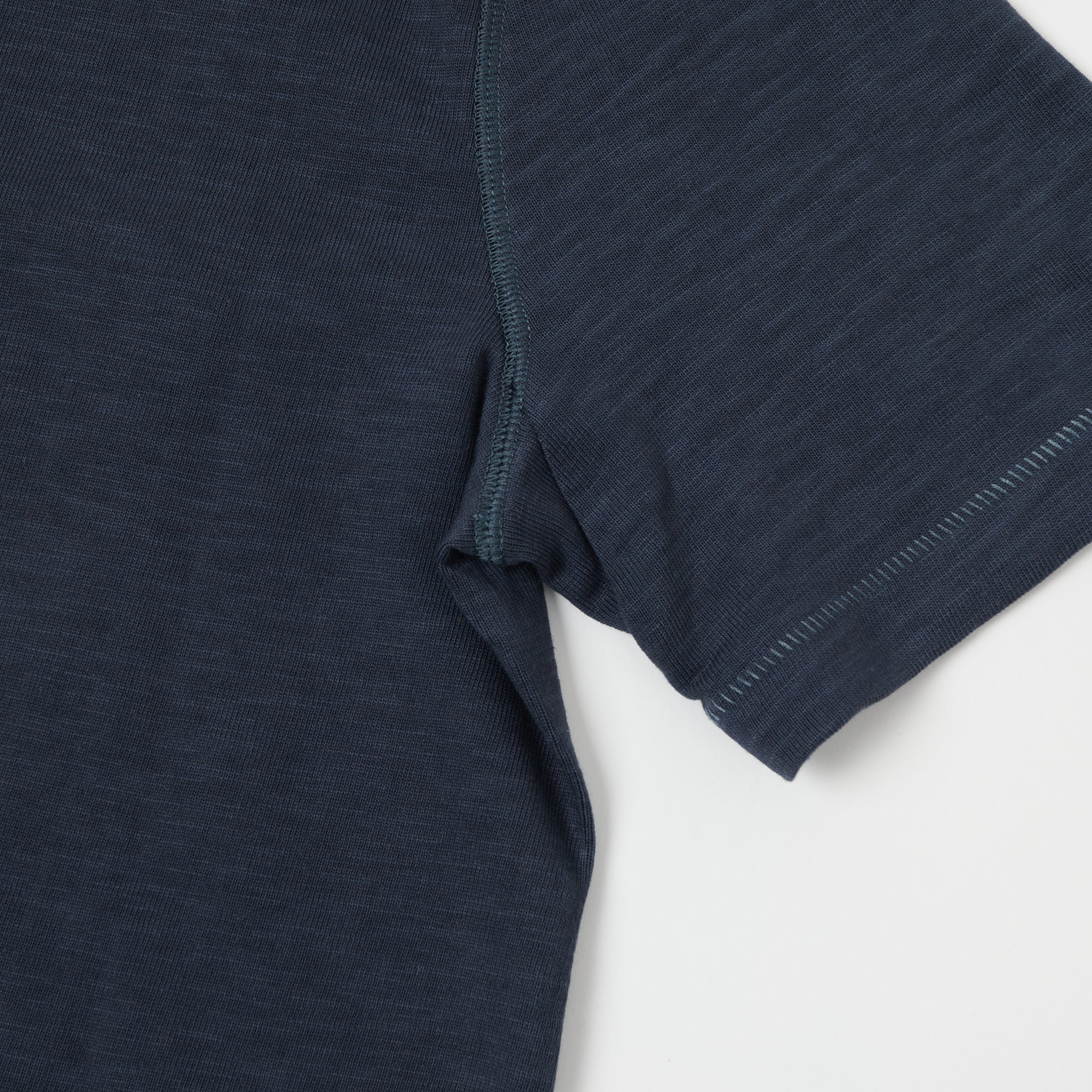 Merz b. Schwanen 2S04SL Heavyweight Short Sleeve Henley - Navy