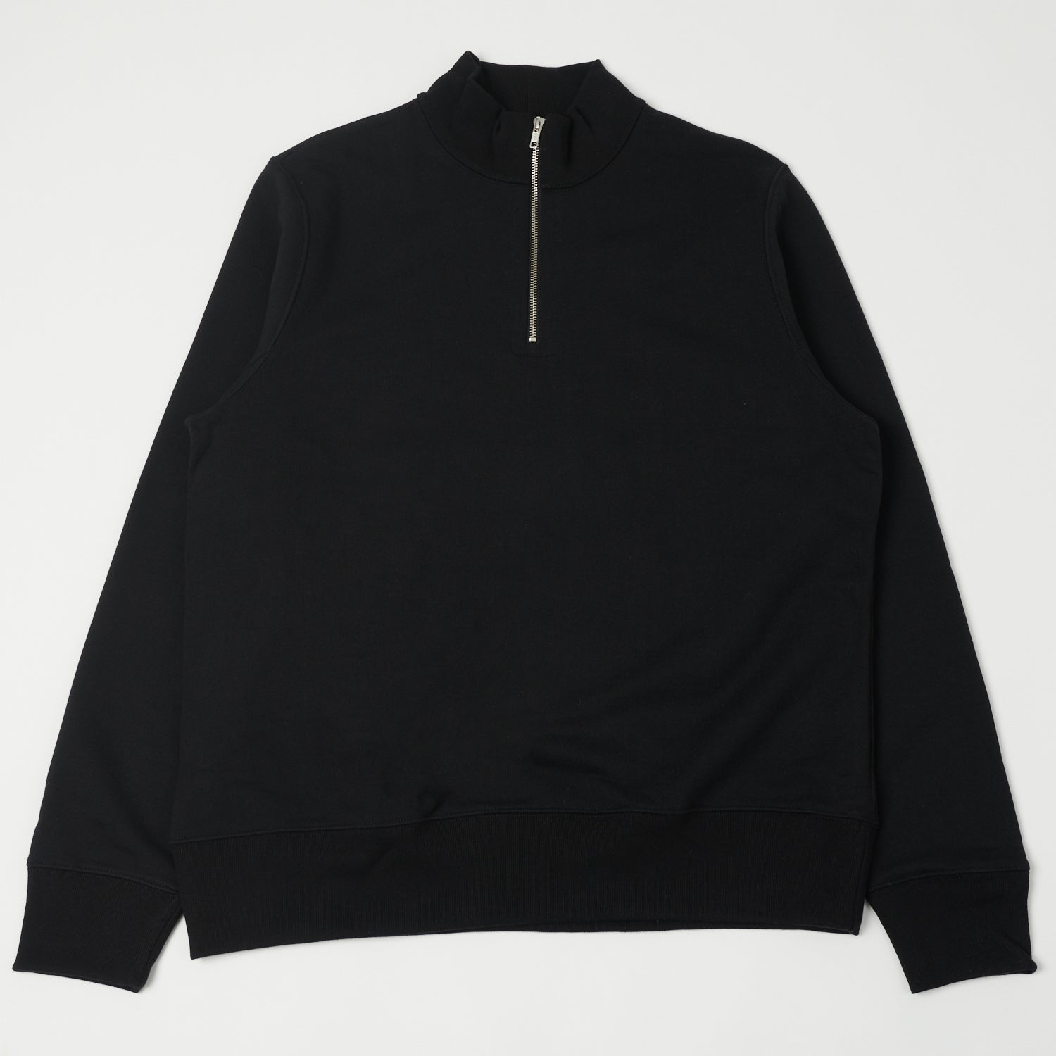 Merz b. Schwanen 343Z Half Zip Sweatshirt - Deep Black