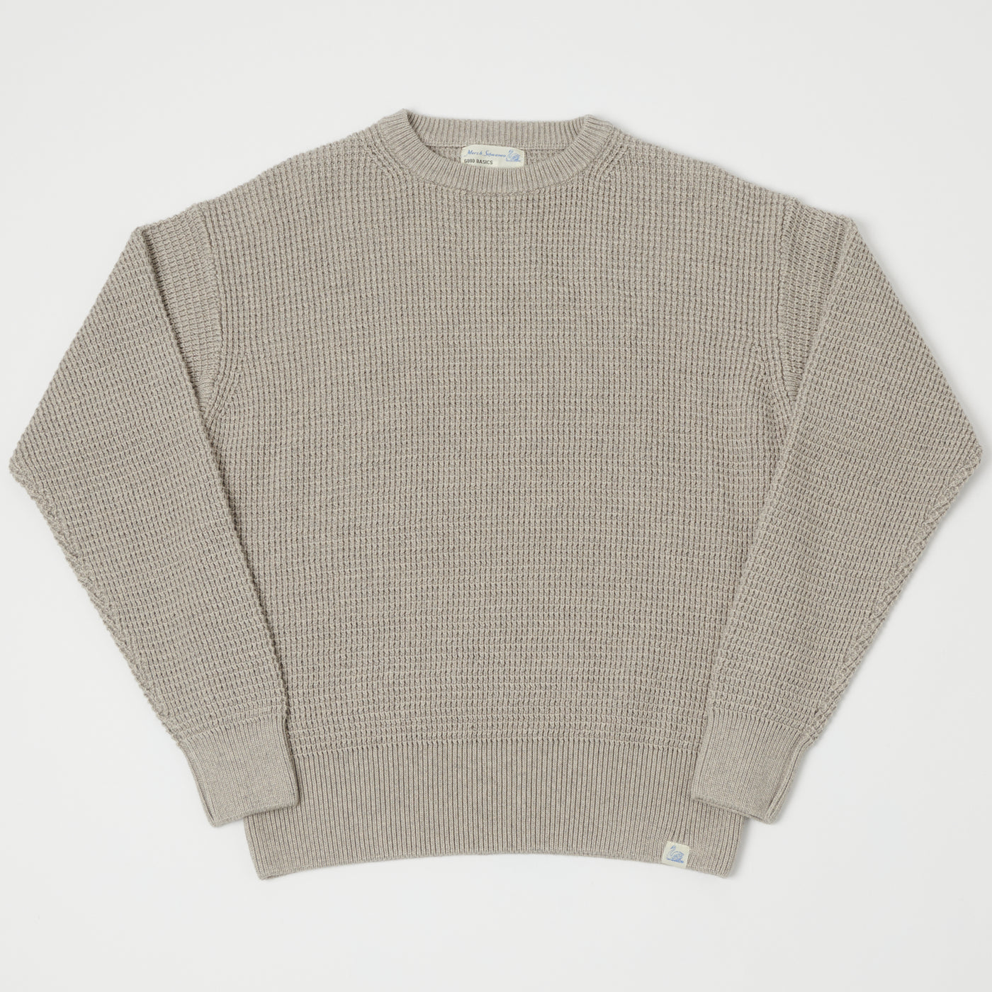 Merz b. Schwanen 'Good Basics' Waffle Knit Pullover - Grey Melange