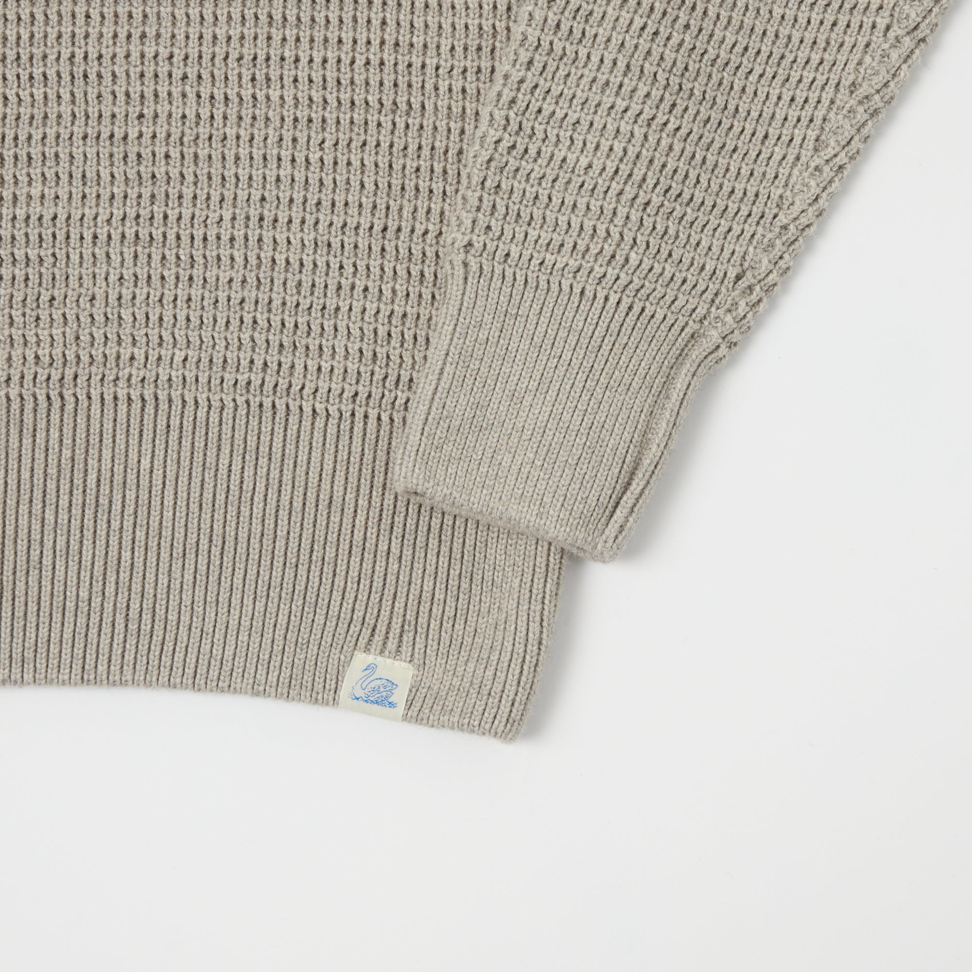 Merz b. Schwanen 'Good Basics' Waffle Knit Pullover - Grey Melange