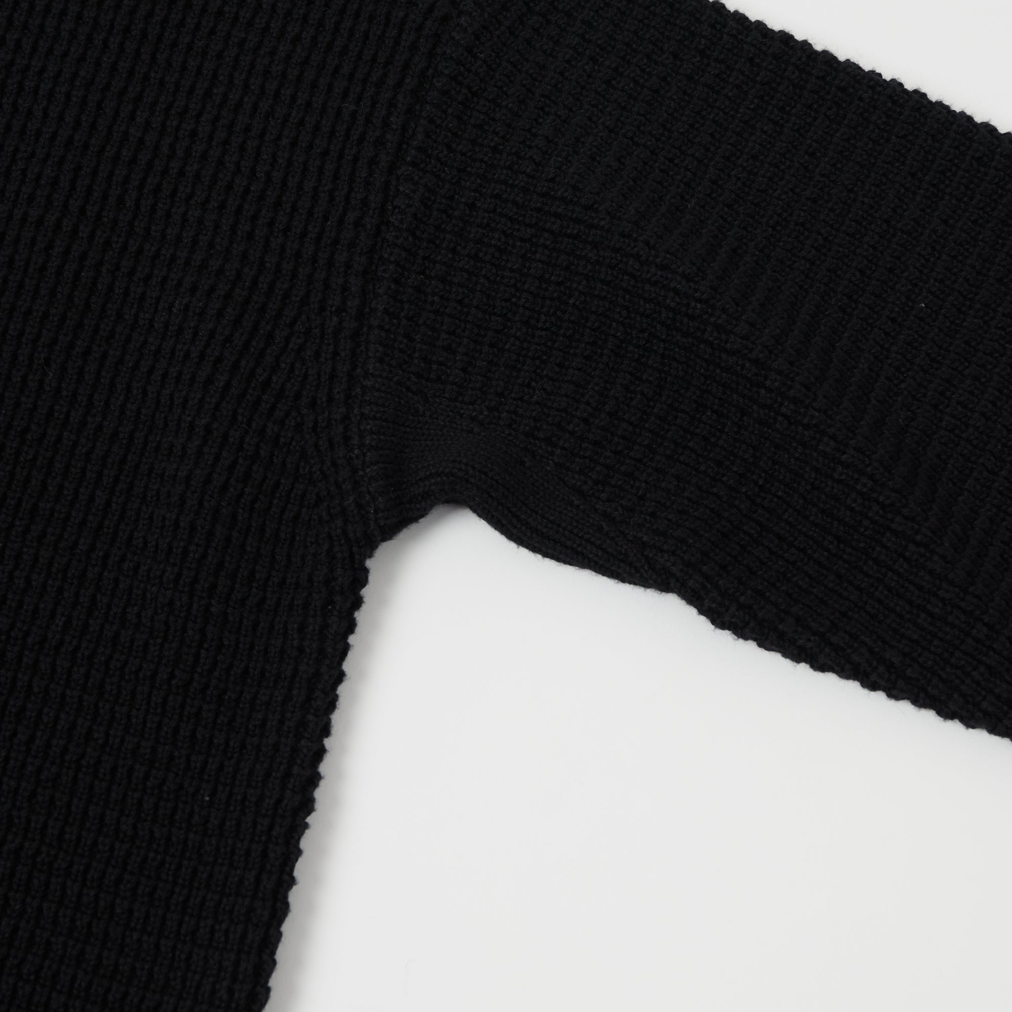 Merz b. Schwanen CCWC01 Knit Crew Waffle Pullover - Deep Black