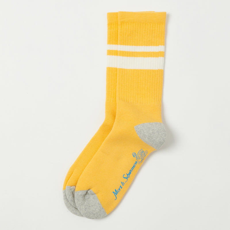 Merz b. Schwanen GS06 Stripe Terry Socks - Sunshine/Nature