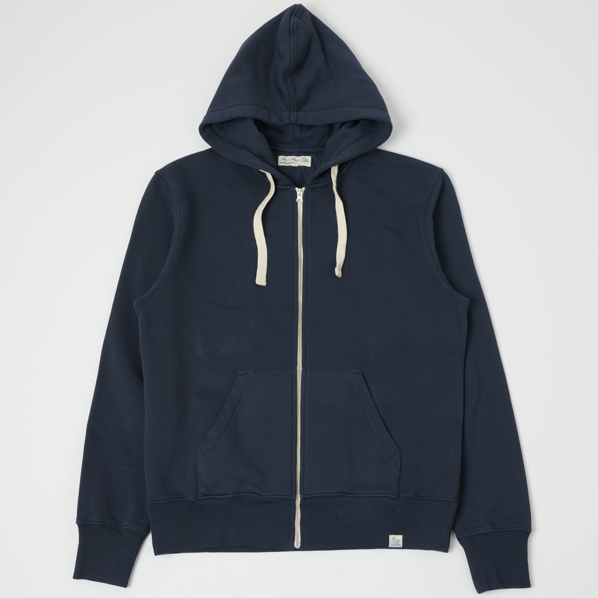 Merz b. Schwanen 'Good Basics' Full Zip Hoodie - Denim Blue
