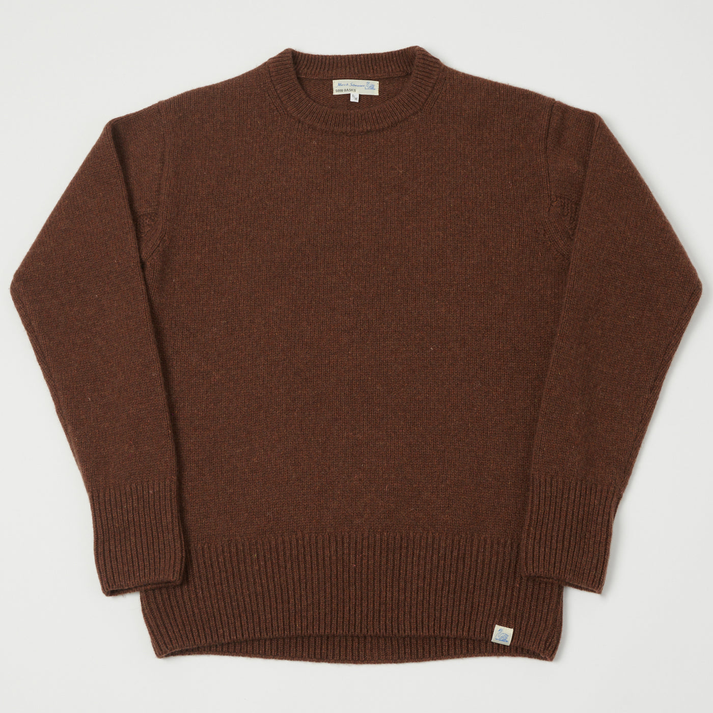 Merz b. Schwanen 'Good Basics' Wool Cashmere Knit Pullover - Chestnut