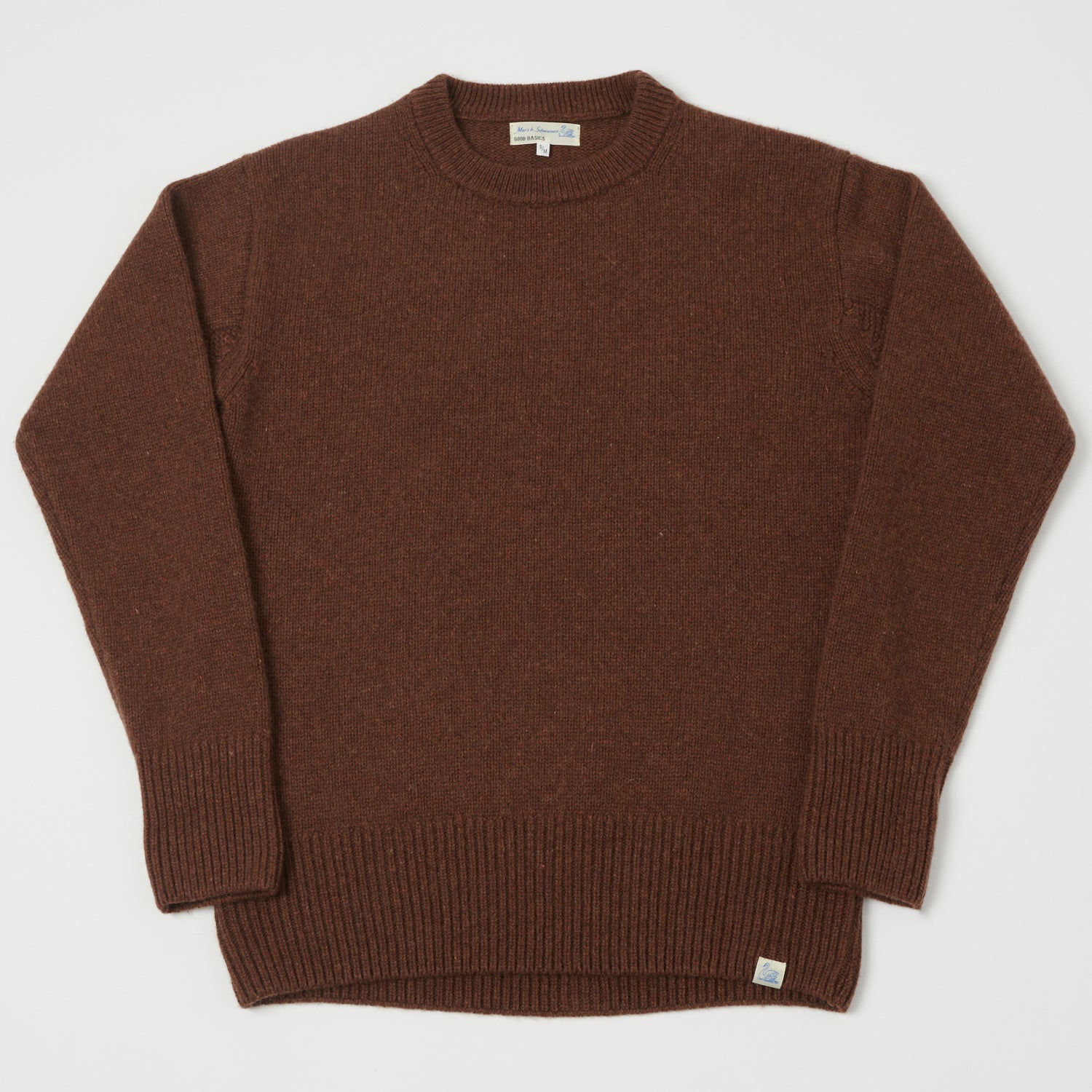 Merz b. Schwanen 'Good Basics' Wool Cashmere Knit Pullover - Chestnut