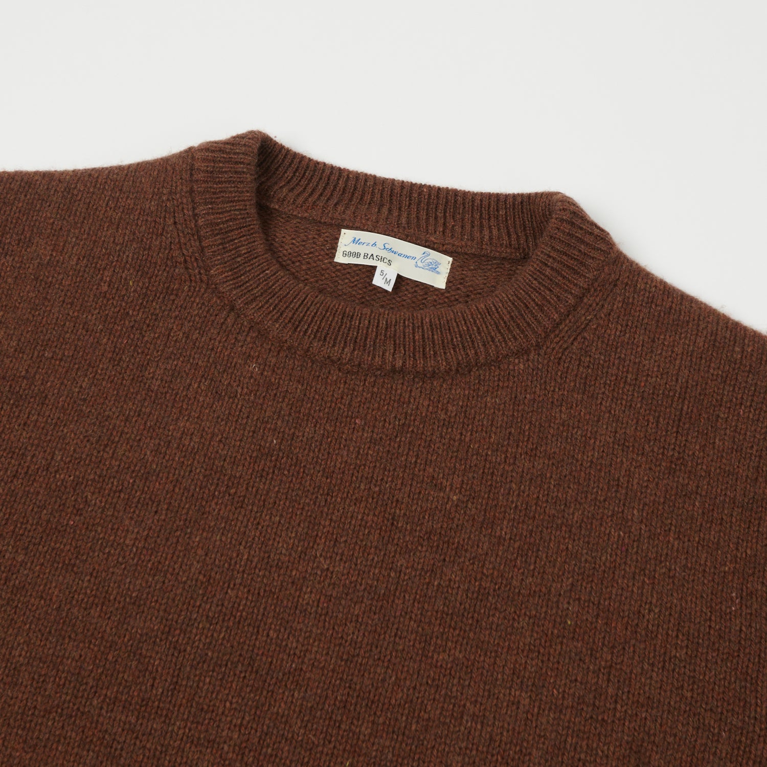 Merz b. Schwanen 'Good Basics' Wool Cashmere Knit Pullover - Chestnut