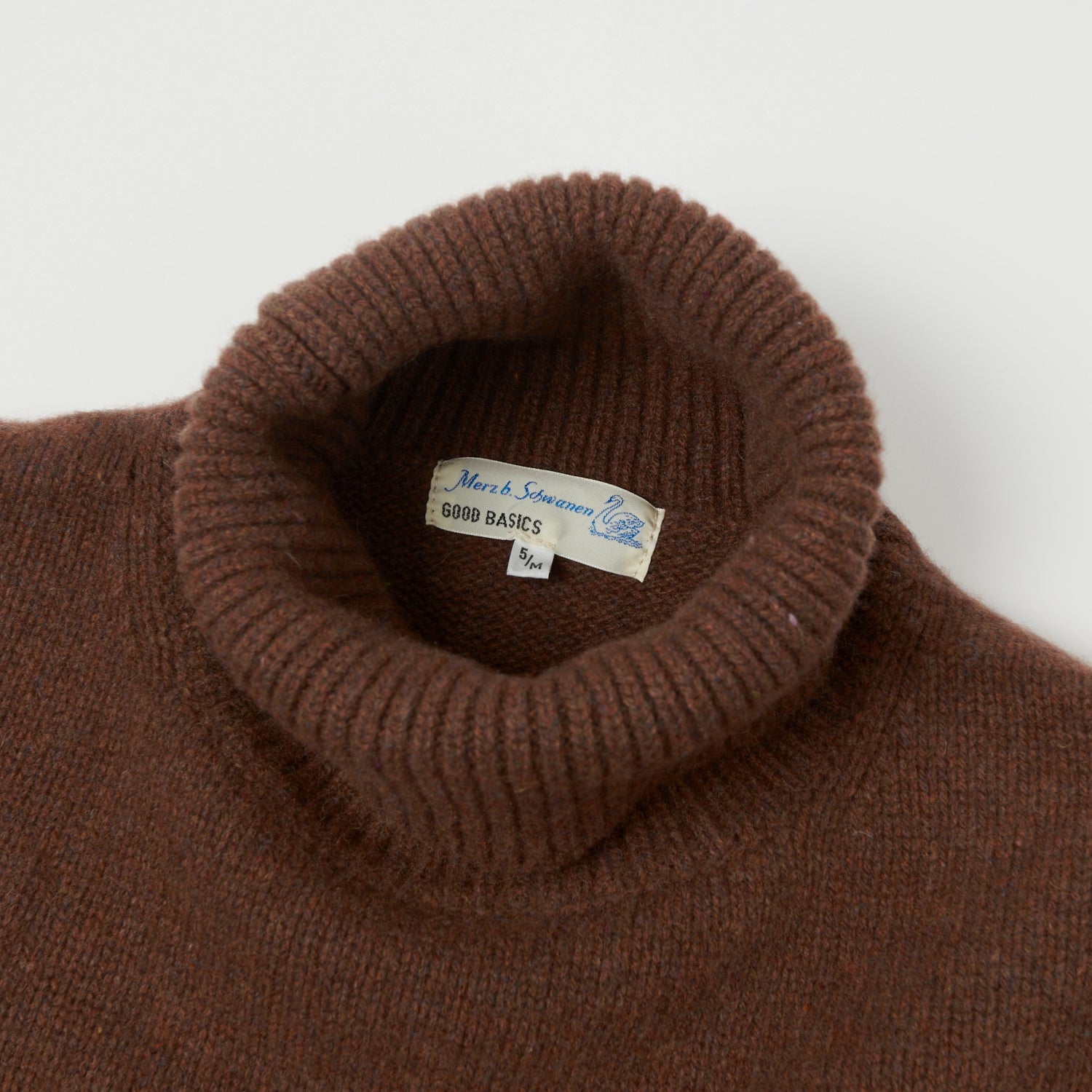 Merz b. Schwanen 'Good Basics' Wool Cashmere Knit Turtleneck - Chestnut