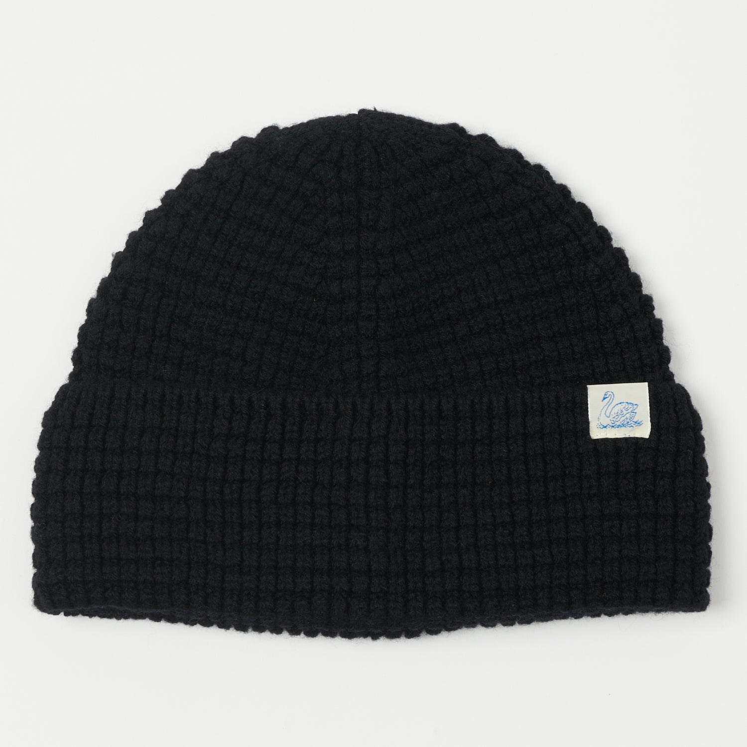 Merz b. Schwanen 'Good Basics' Waffle Knit Beanie - Deep Black