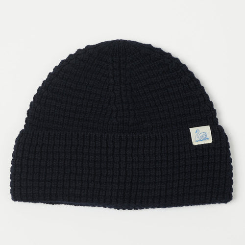 Merz b. Schwanen 'Good Basics' Waffle Knit Beanie - Dark Navy