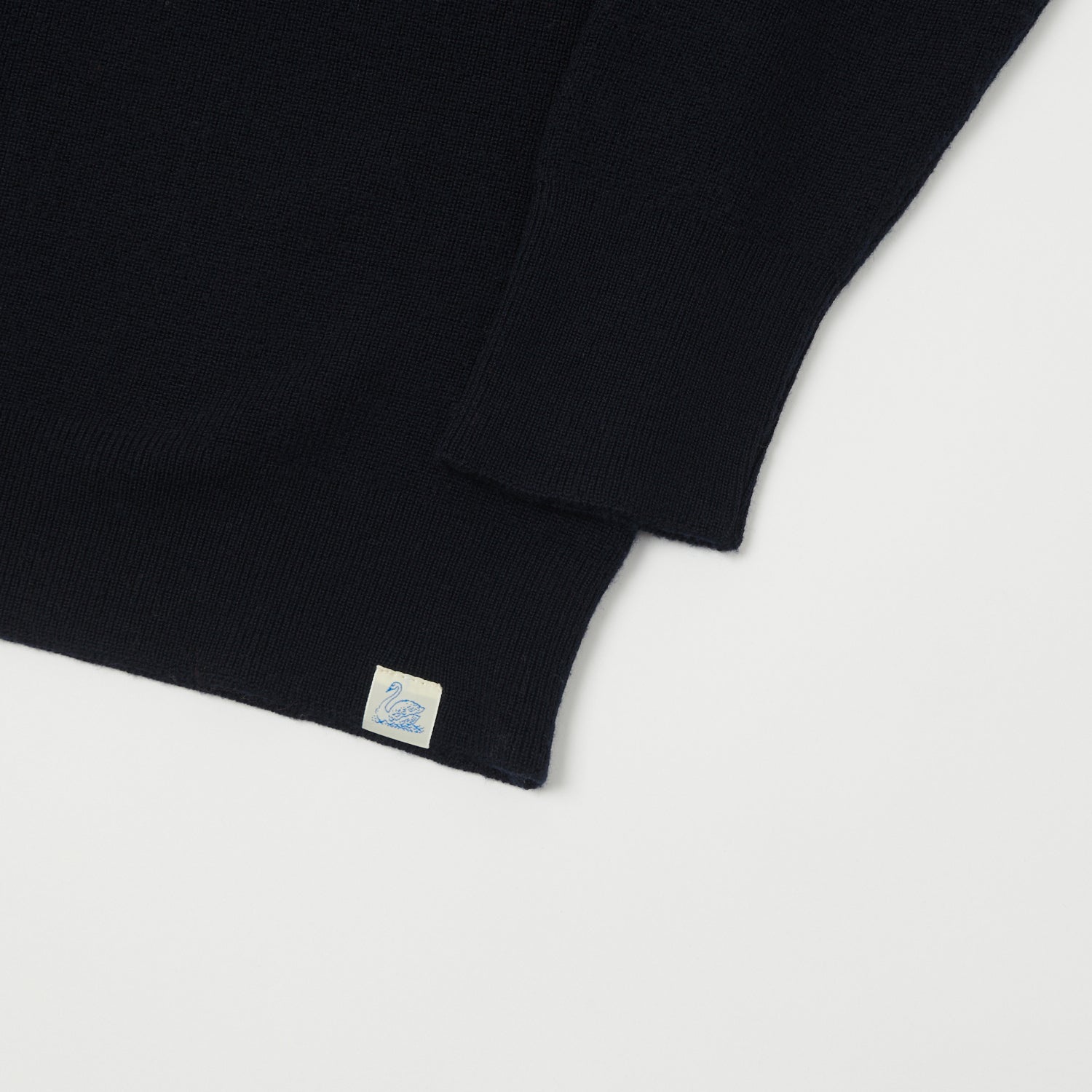 Merz b. Schwanen 'Good Basics' Ribbed Merino Wool Pullover - Dark Navy