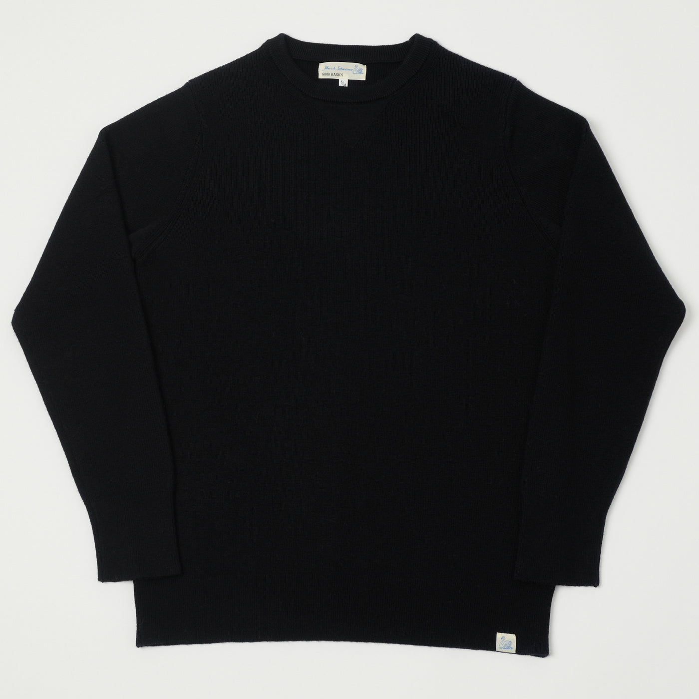 Merz b. Schwanen 'Good Basics' Ribbed Merino Wool Pullover - Deep Black