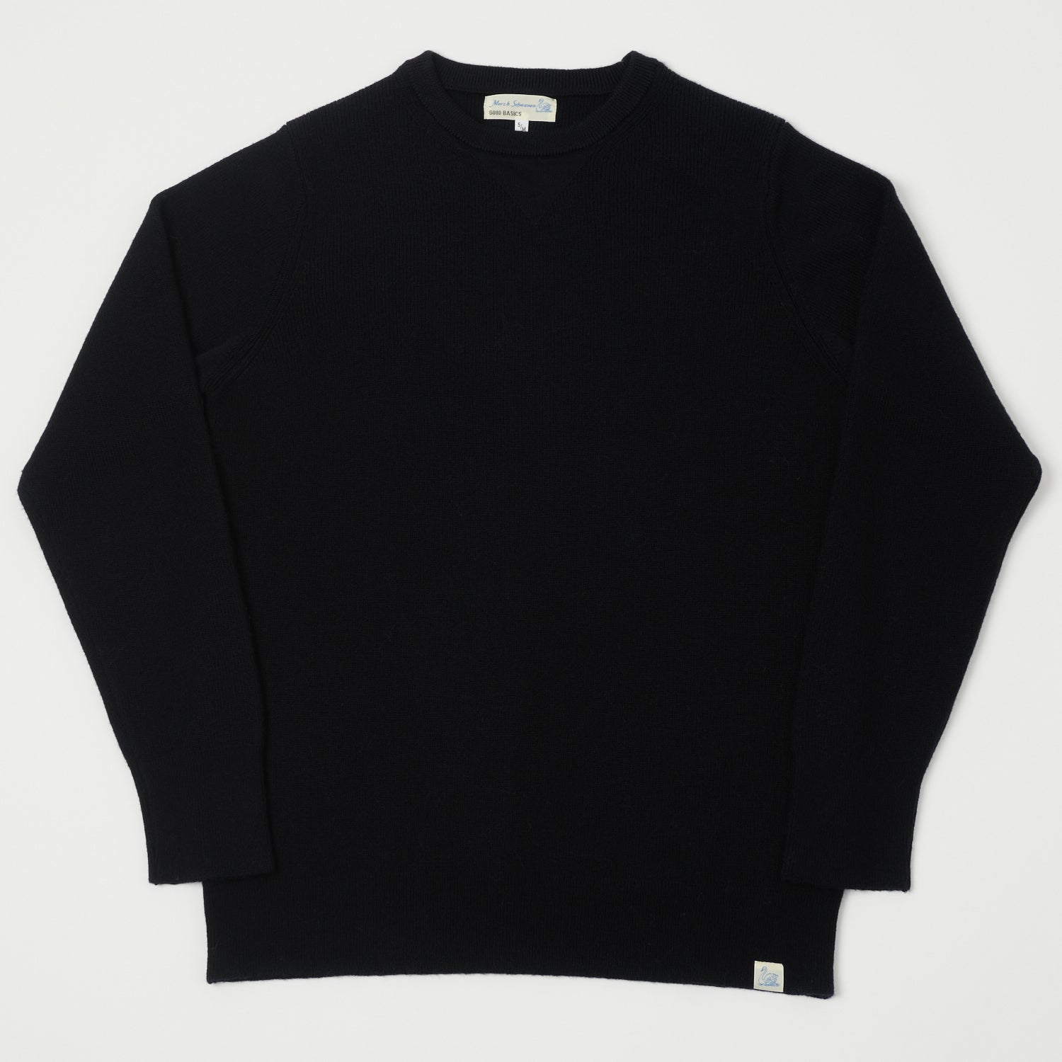 Merz b. Schwanen 'Good Basics' Ribbed Merino Wool Pullover - Deep Black