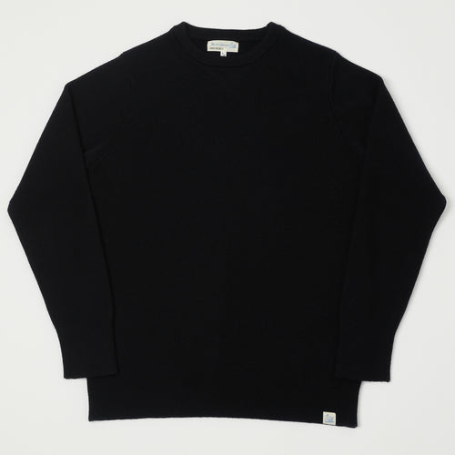 Merz b. Schwanen 'Good Basics' Ribbed Merino Wool Pullover - Deep Black