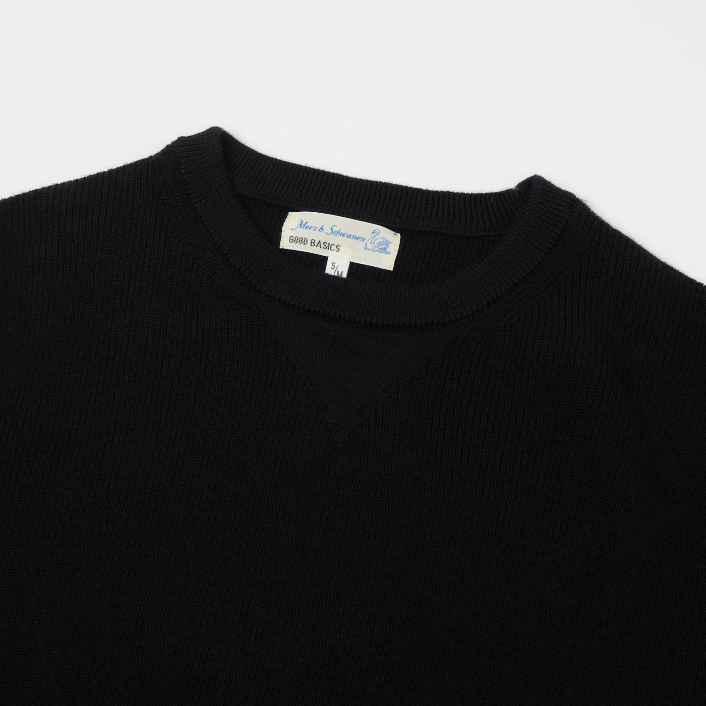 Merz b. Schwanen 'Good Basics' Ribbed Merino Wool Pullover - Deep Black