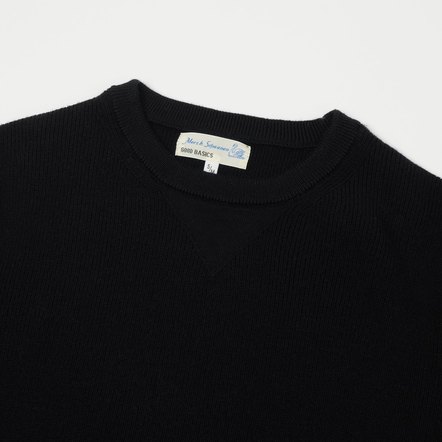 Merz b. Schwanen 'Good Basics' Ribbed Merino Wool Pullover - Deep Black