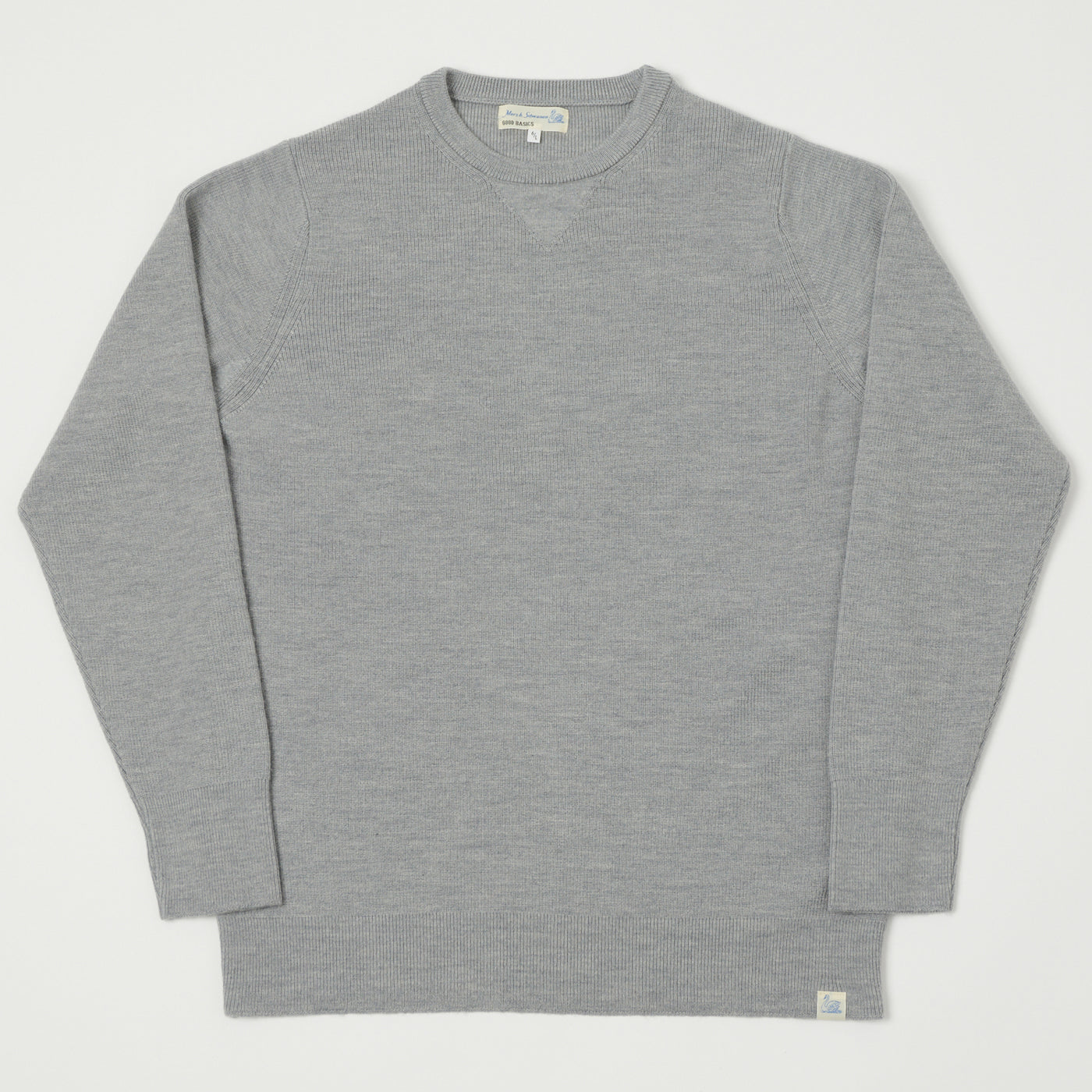 Merz b. Schwanen 'Good Basics' Ribbed Merino Wool Pullover - Grey Mel