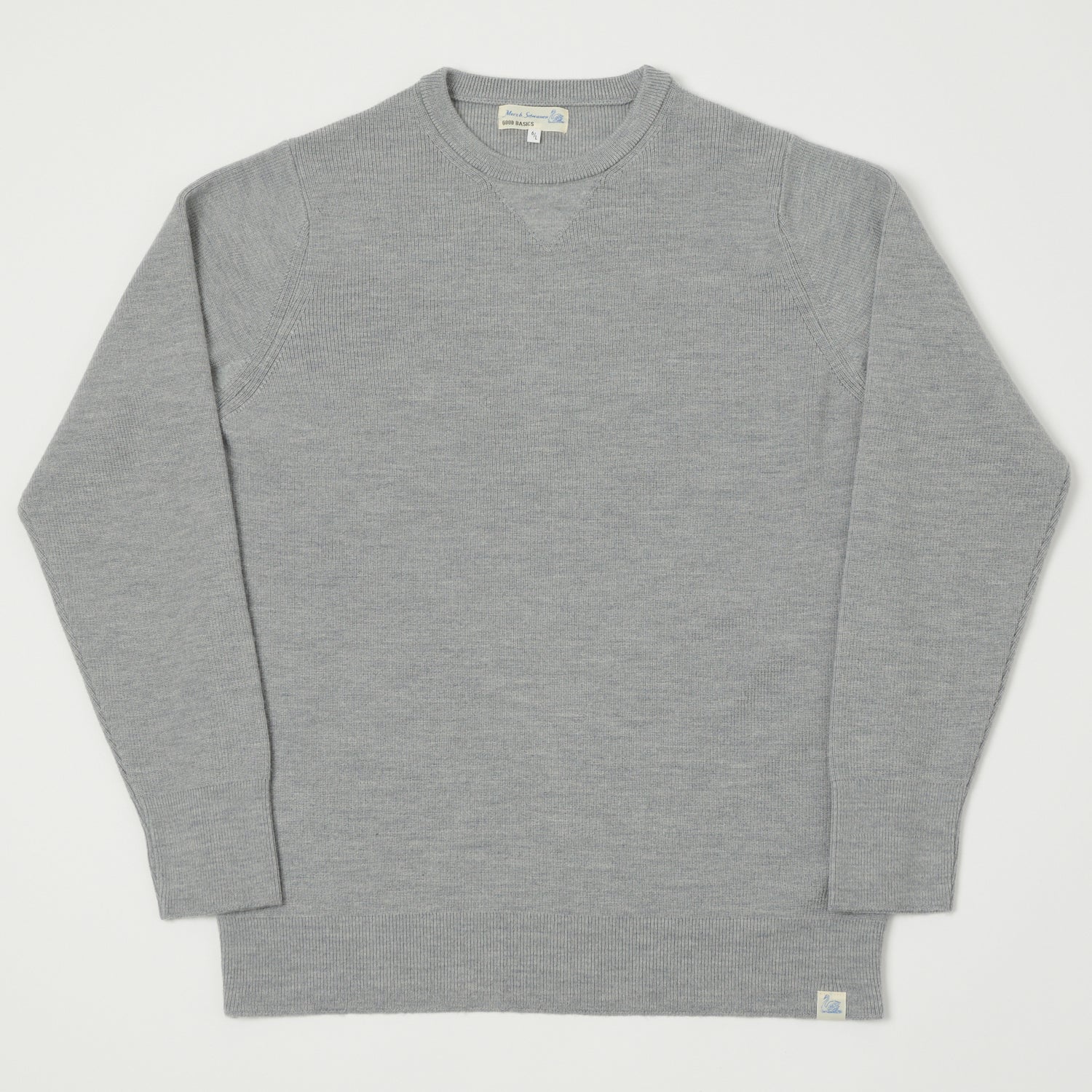 Merz b. Schwanen 'Good Basics' Ribbed Merino Wool Pullover - Grey Mel