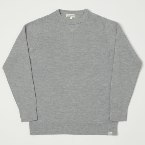 Merz b. Schwanen 'Good Basics' Ribbed Merino Wool Pullover - Grey Mel