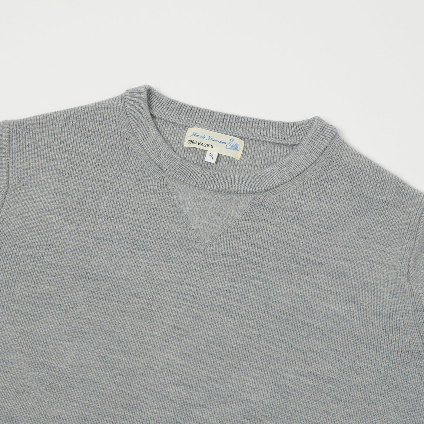 Merz b. Schwanen 'Good Basics' Ribbed Merino Wool Pullover - Grey Mel