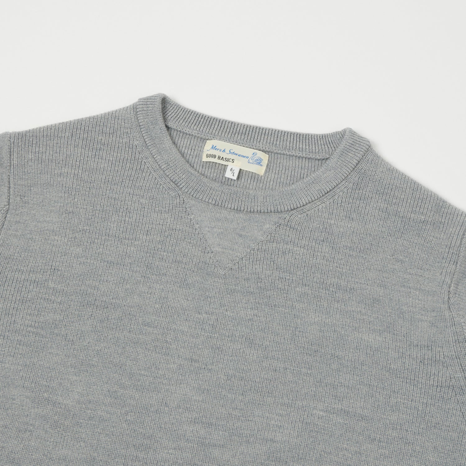 Merz b. Schwanen 'Good Basics' Ribbed Merino Wool Pullover - Grey Mel