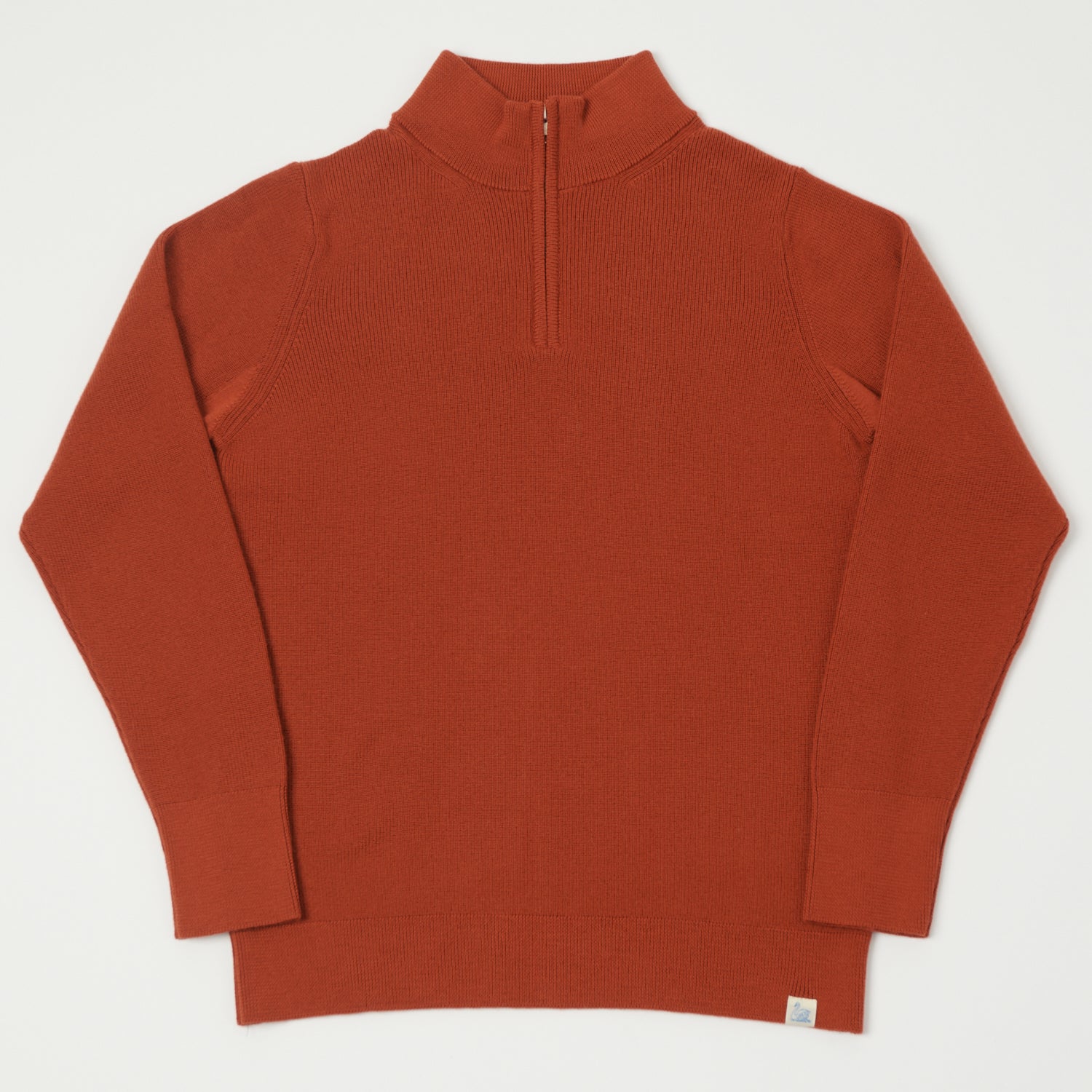 Merz b. Schwanen 'Good Basics' Merino Wool Quarter Zip Pullover - Clay