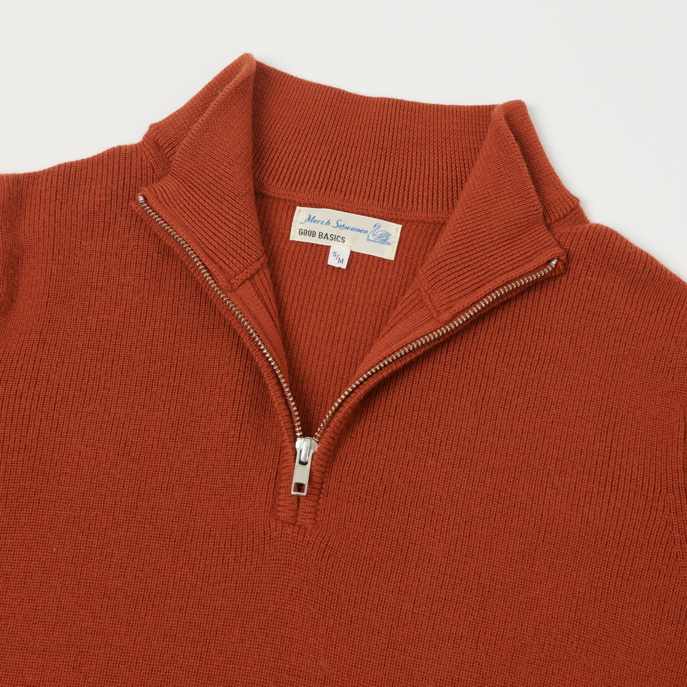 Merz b. Schwanen 'Good Basics' Merino Wool Quarter Zip Pullover - Clay