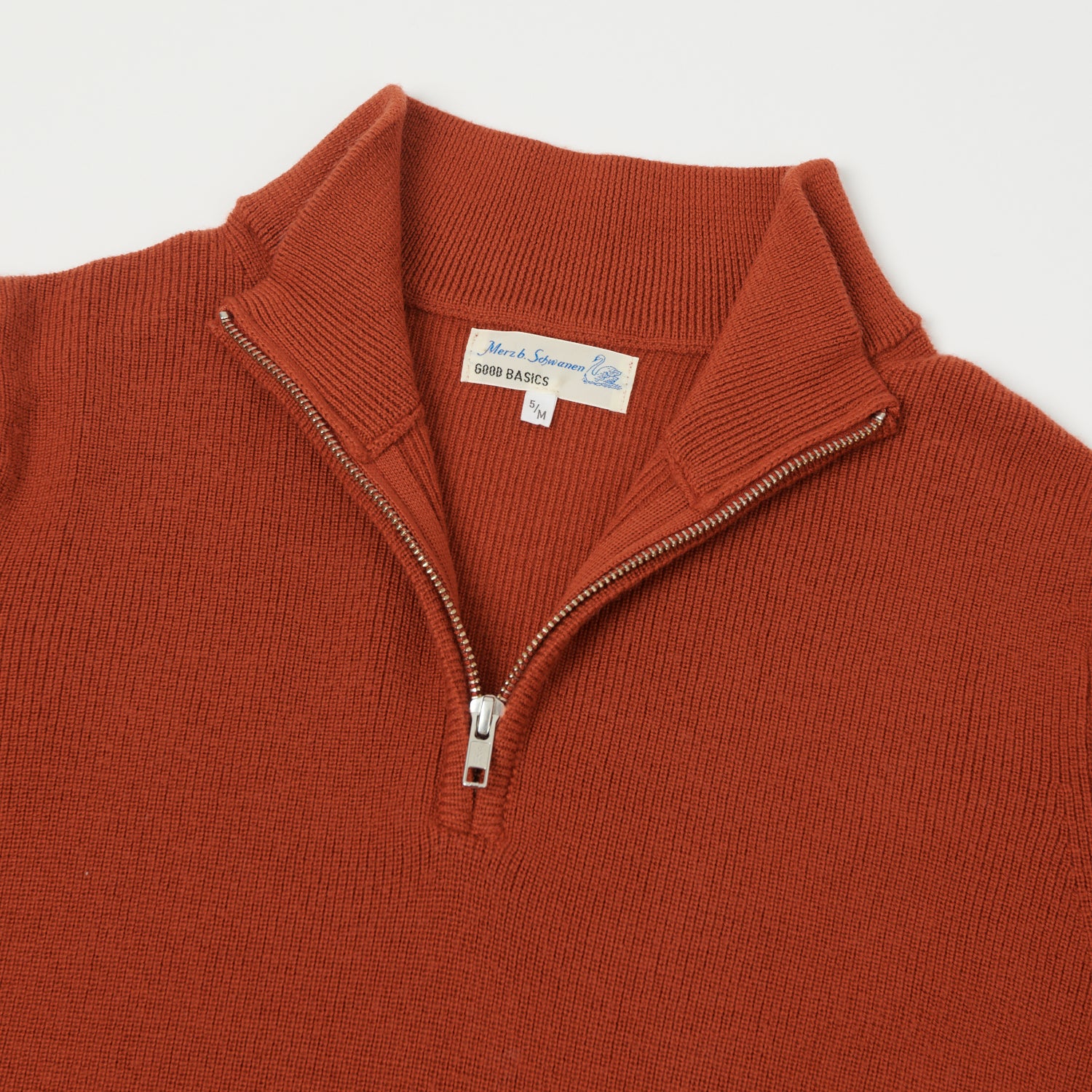Merz b. Schwanen 'Good Basics' Merino Wool Quarter Zip Pullover - Clay