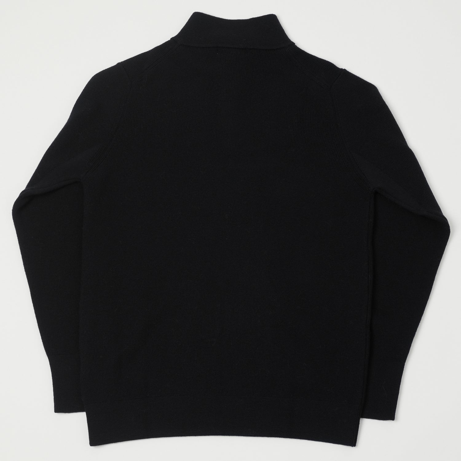 Merz b. Schwanen 'Good Basics' Merino Wool Quarter Zip Pullover - Deep Black
