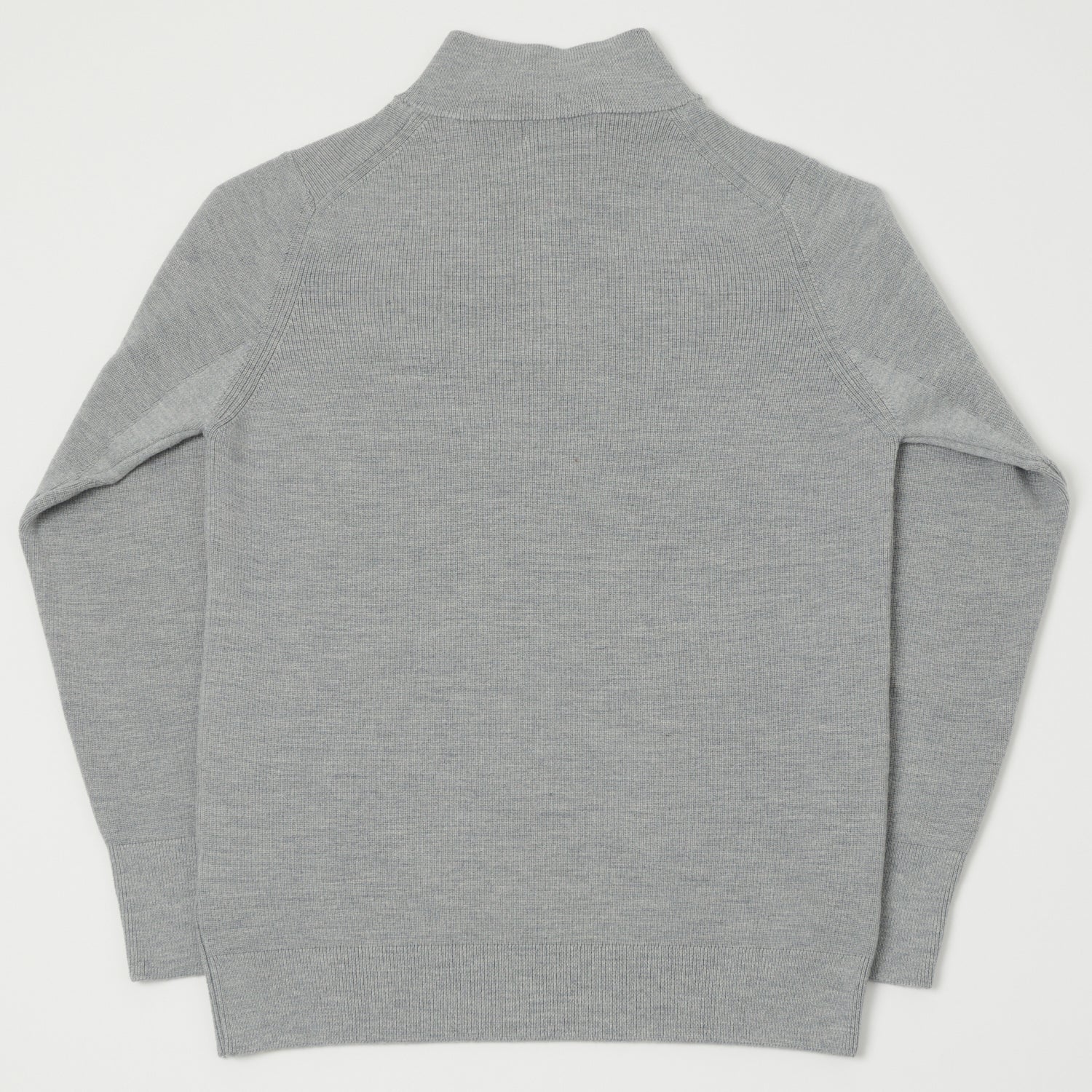 Merz b. Schwanen 'Good Basics' Merino Wool Quarter Zip Pullover - Grey Marl