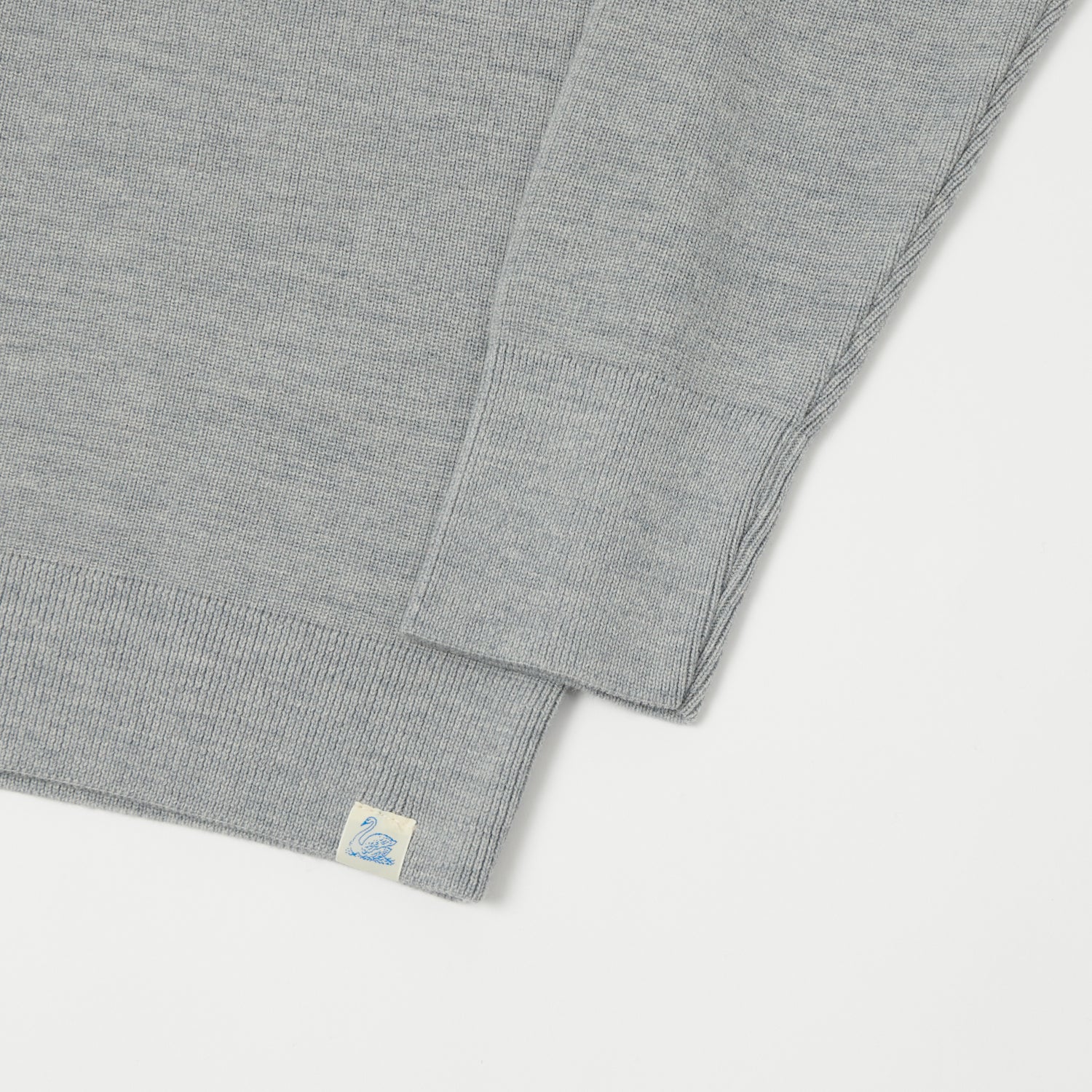 Merz b. Schwanen 'Good Basics' Merino Wool Quarter Zip Pullover - Grey Marl