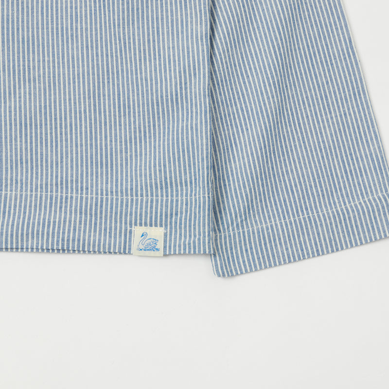 Merz b. Schwanen PJKT01 Genderless Pyjama Top - Denim Blue/Natural