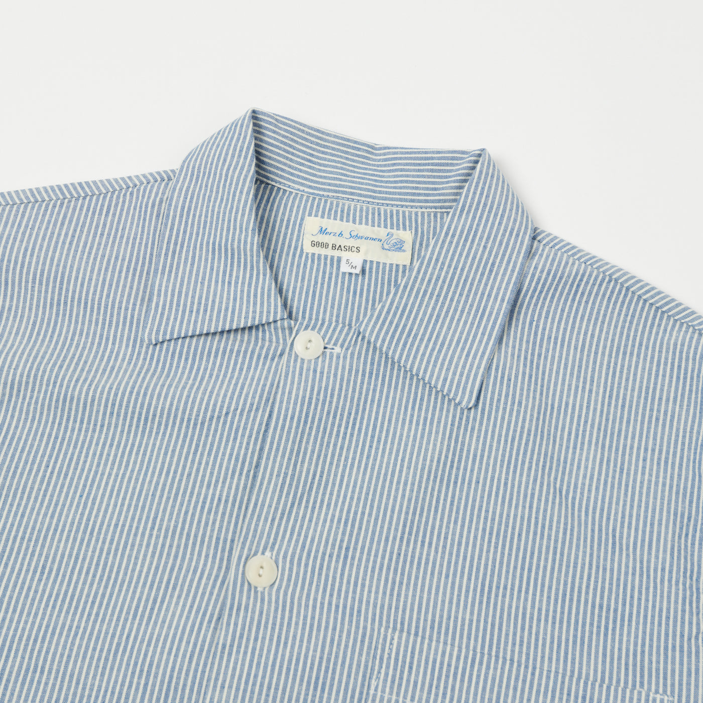 Merz b. Schwanen 'Good Basics' Pyjama Top - Denim Blue/Natural