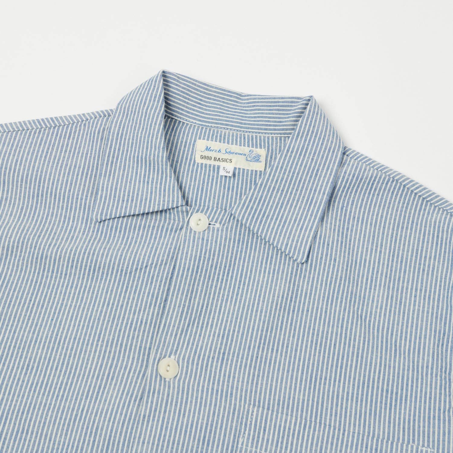 Merz b. Schwanen 'Good Basics' Pyjama Top - Denim Blue/Natural