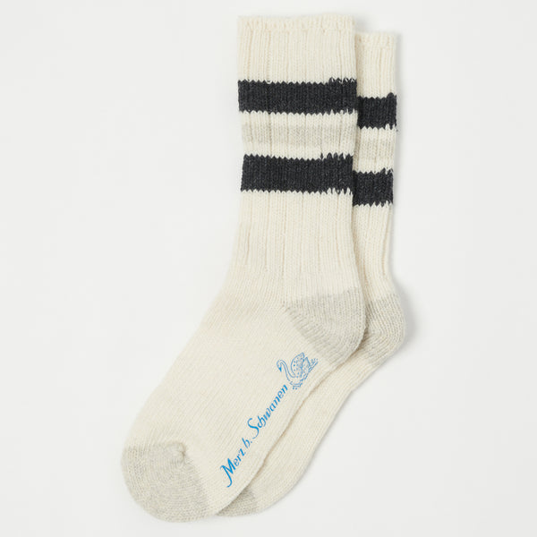 Merz b. Schwanen RW04 Recycled Wool Sock - Nature/Charcoal