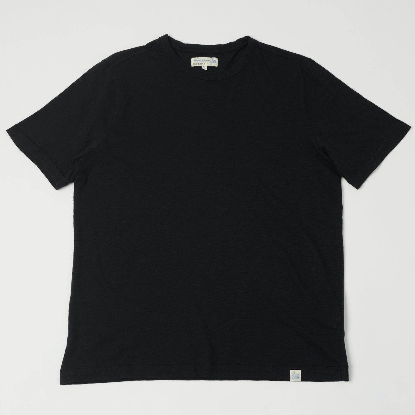 Merz b. Schwanen 'Good Basics' SCT04 Pima Slub Cotton Tee - Deep Black