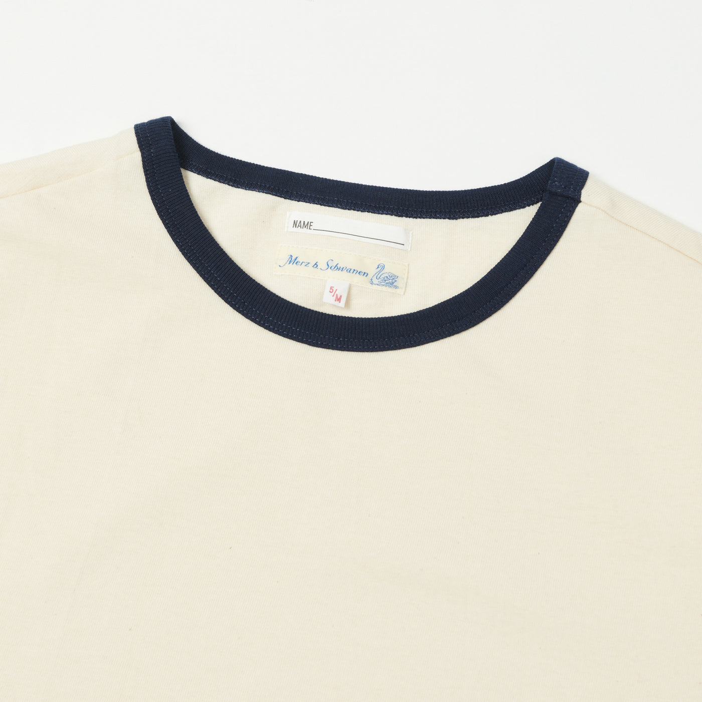 Merz b. Schwanen TR215B Classic Ringer T-Shirt - Nature/Ink Blue