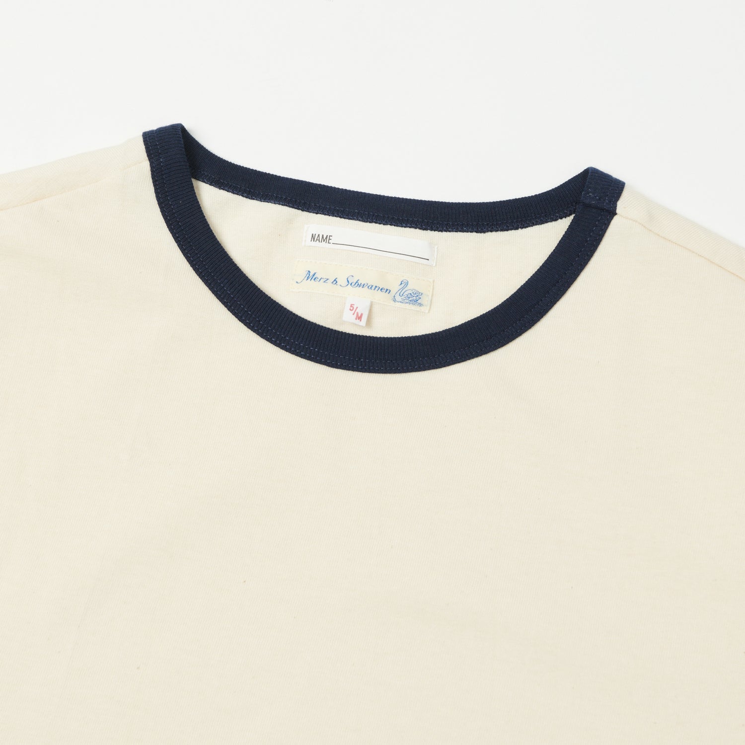 Merz b. Schwanen TR215B Classic Ringer T-Shirt - Nature/Ink Blue